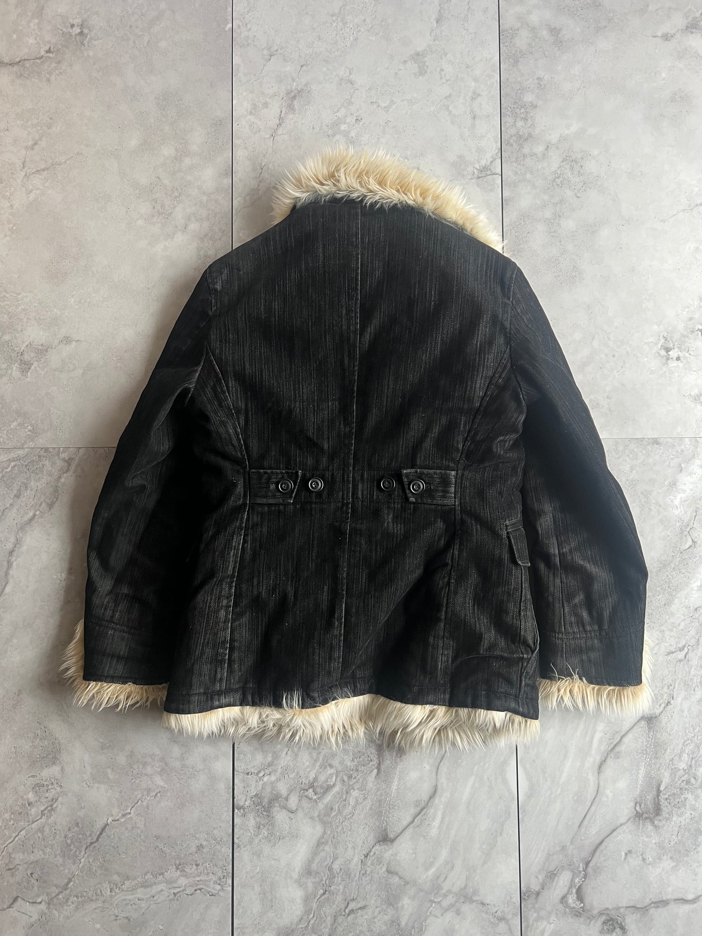 Nicole Club Arctic Fur Trim Button-Up Jacket