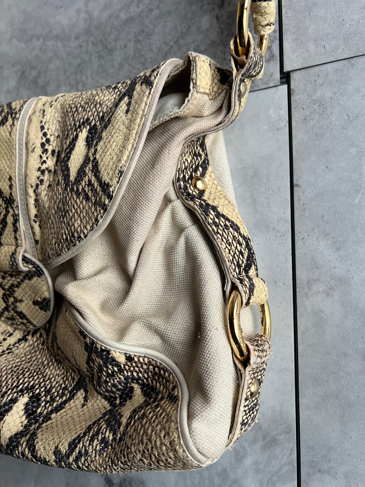 Just Cavalli Snake Effect Handbag