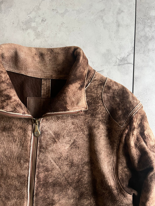 Obelisk Suede Sheepskin Leather Jacket