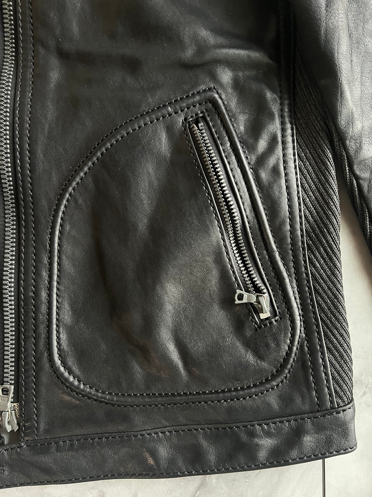 Backlash Plaid Lined Leather Jacket