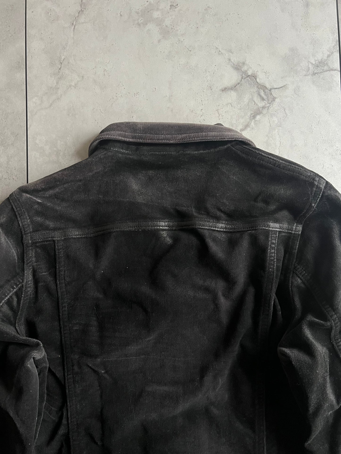 Black Barret by Neil Barret Waxed Velour Jacket
