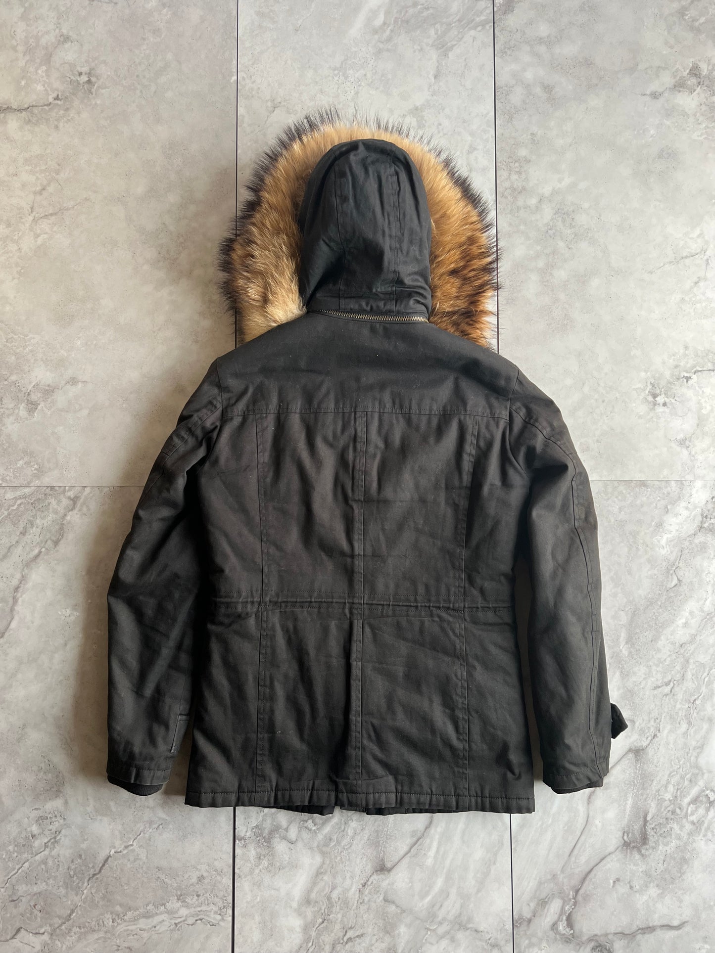 5351 Pour Les Hommes Raccoon Fur Hooded Jacket