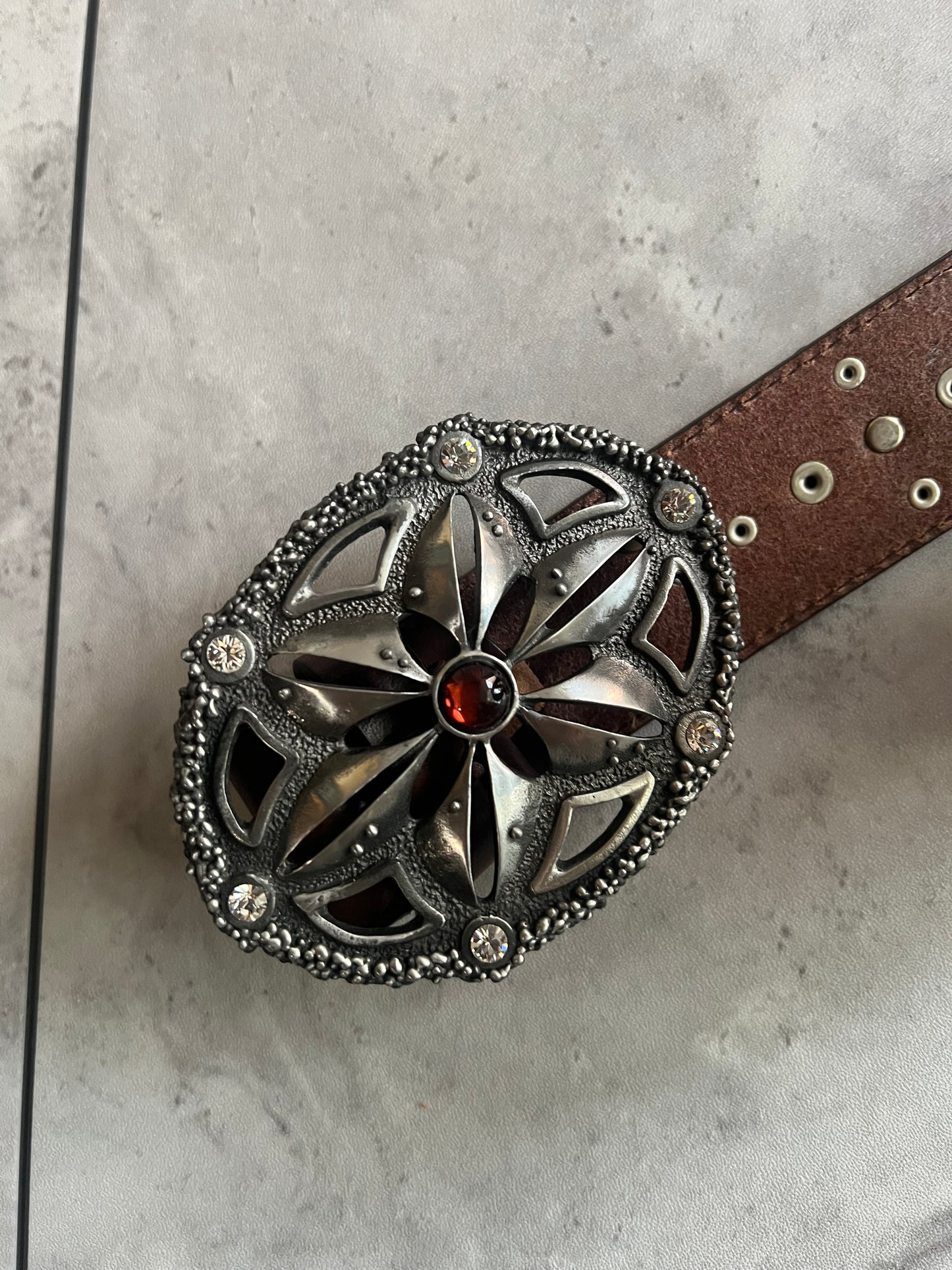 Nicole Club Western Studded Python Detailed Belt