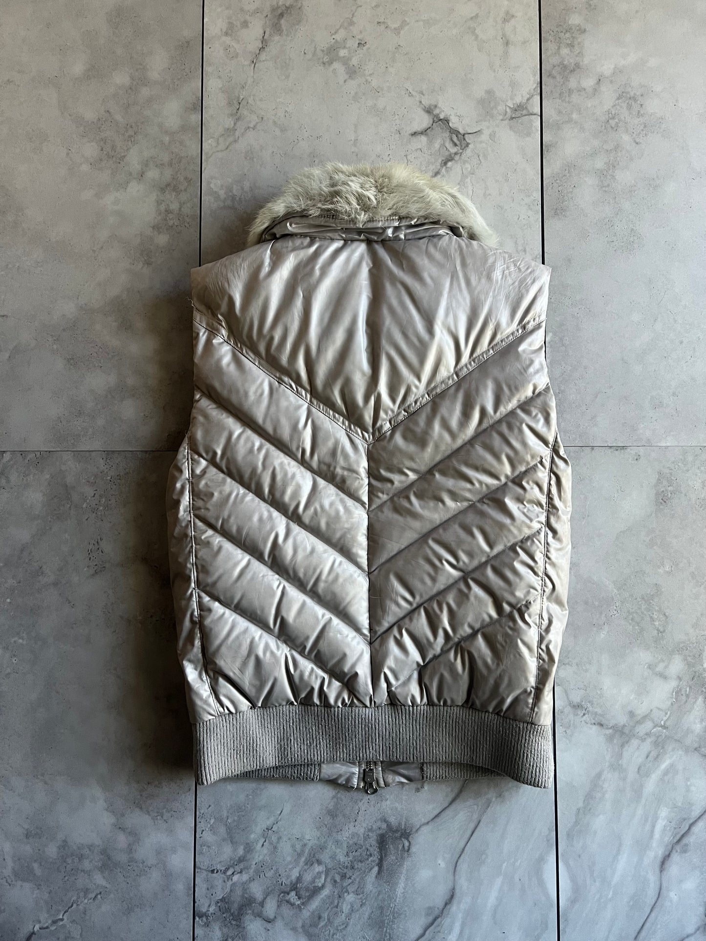 Jackrose Studded Fur Collar Padded Vest