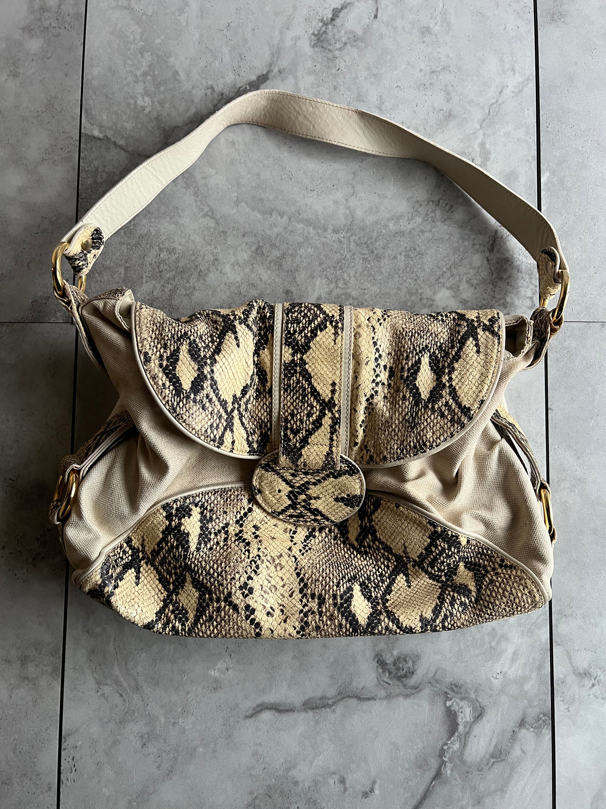 Just Cavalli Snake Effect Handbag