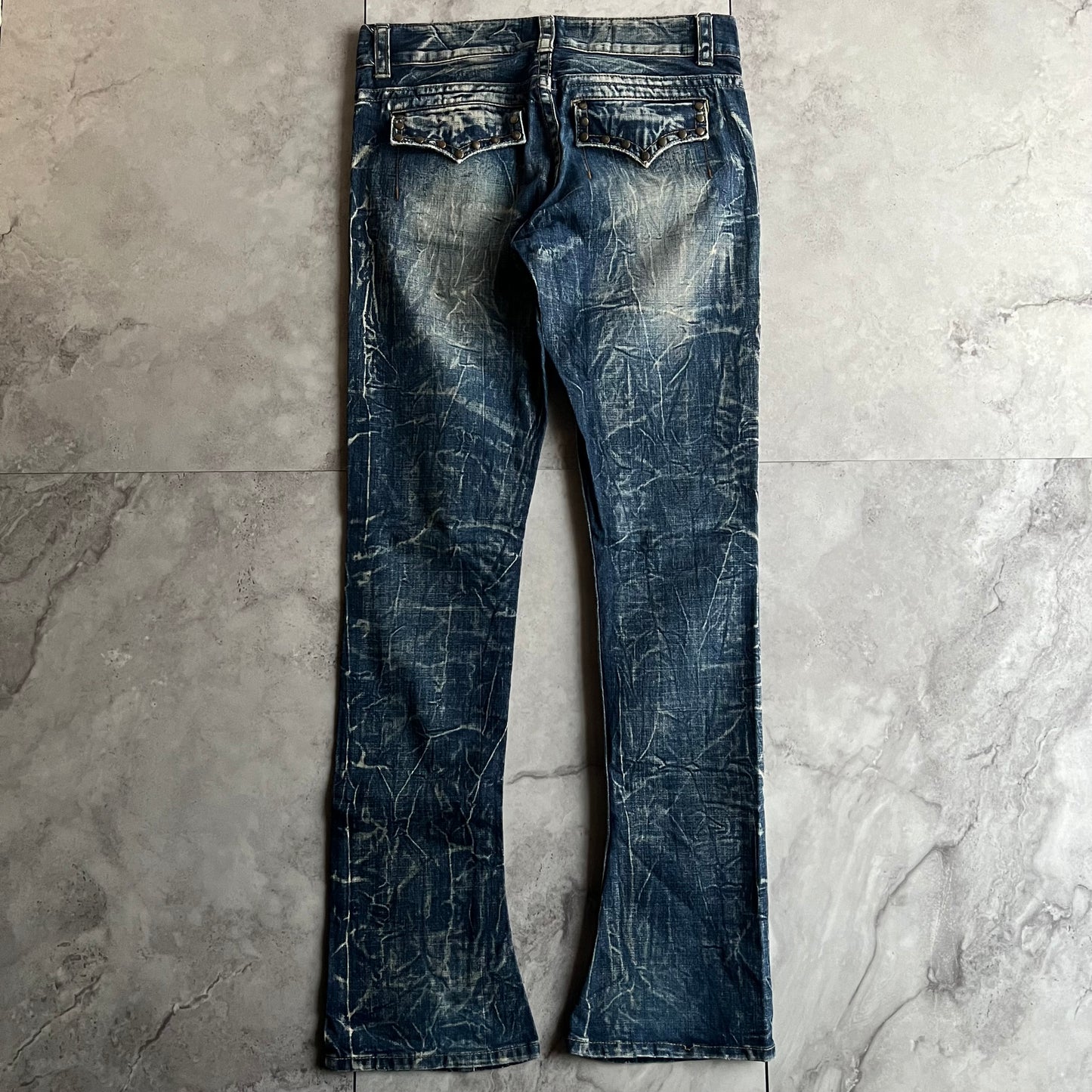 Agate Label Skinny Acid Wash Bootcuts