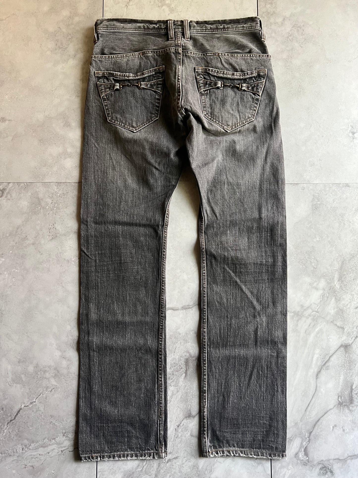 Rattle Trap Horsebit Whisker Wash Denim