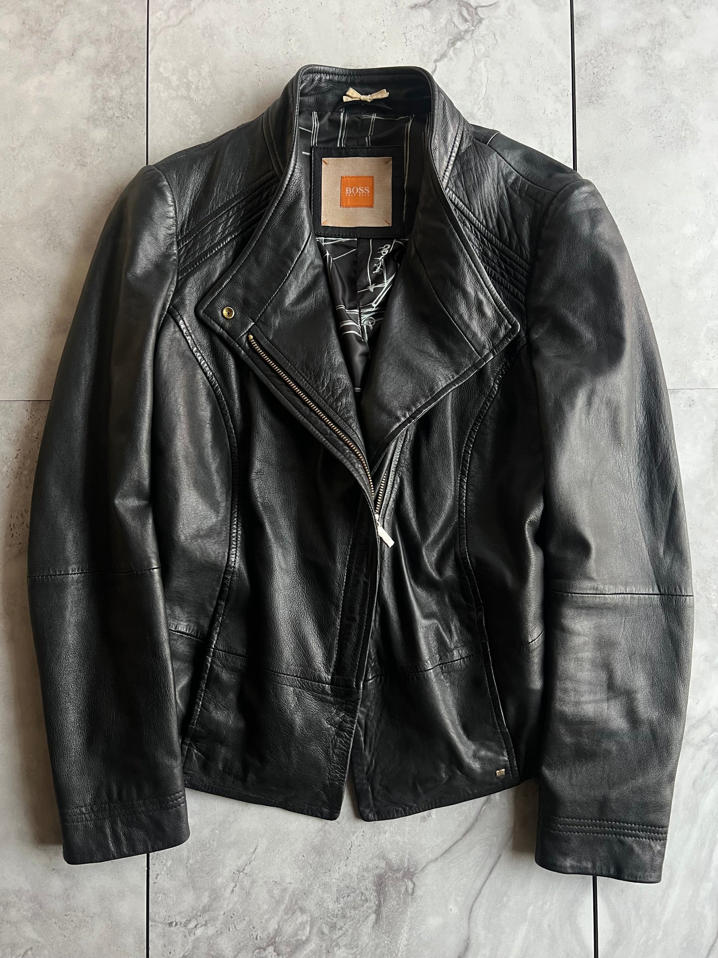 Hugo Boss Orange Label Asymmetrical Leather Jacket