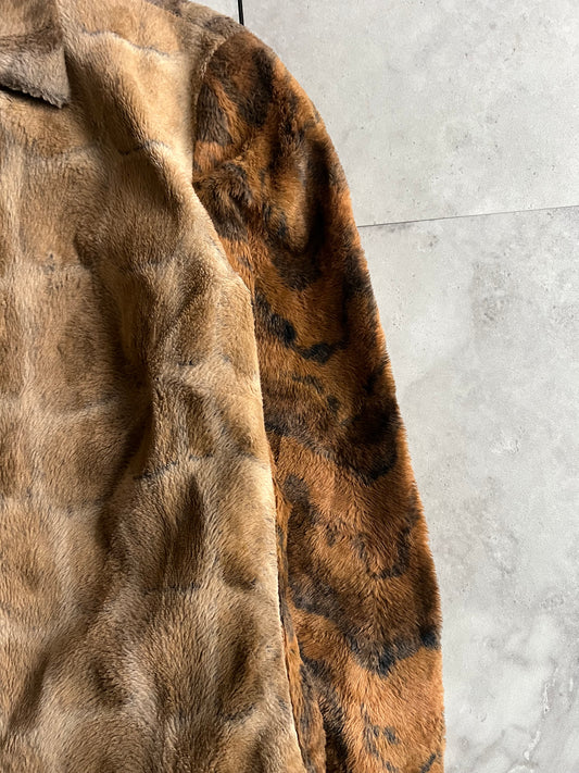 A/W2000 Gianfranco Ferre Leopard Rabbit Fur Effect Jacket