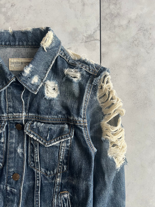 Ralph Lauren Denim & Supply Cropped Distressed Denim Jacket