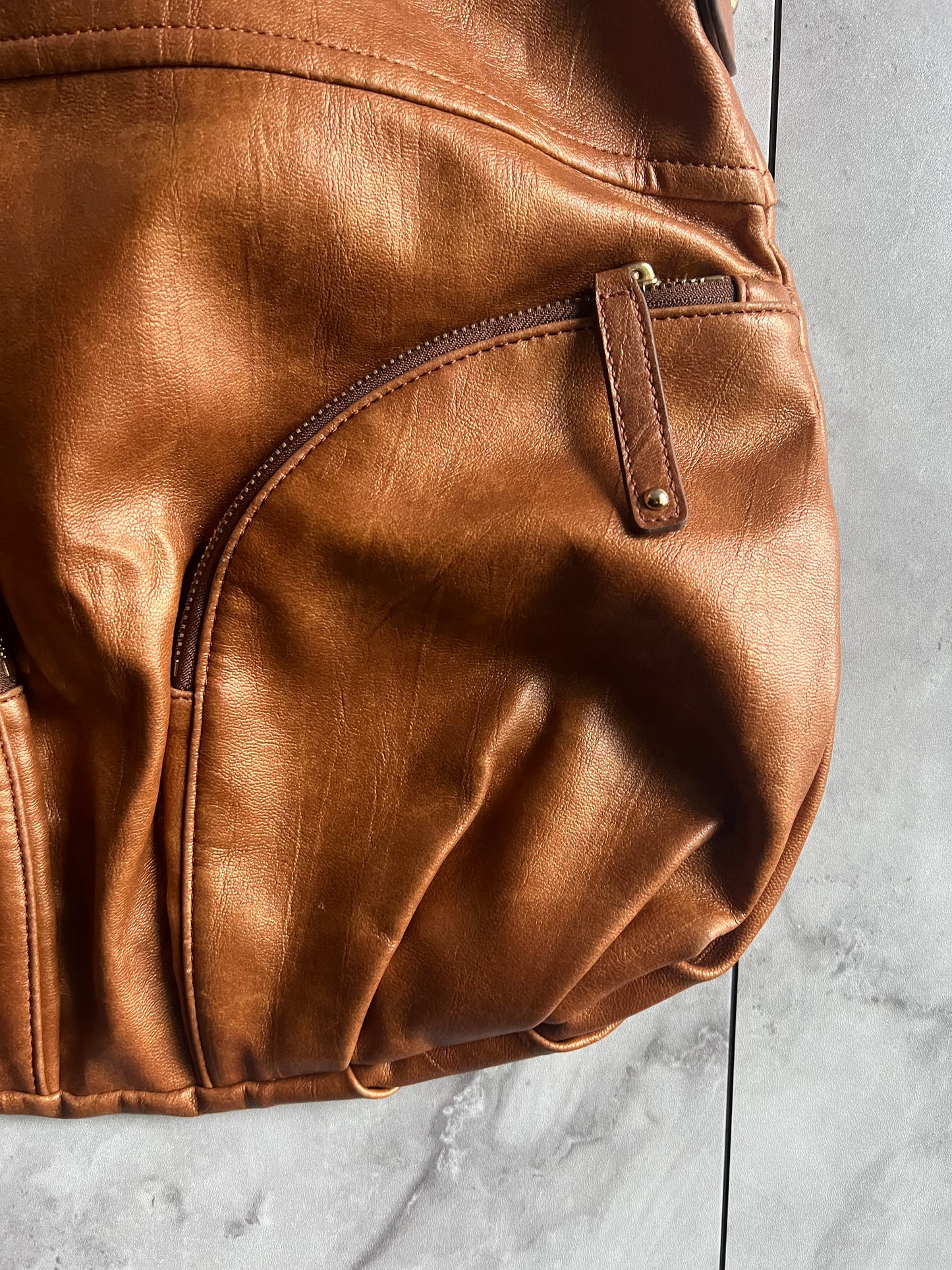 Sazaby Metallic Brushed Leather 2-Way Shoulder Bag