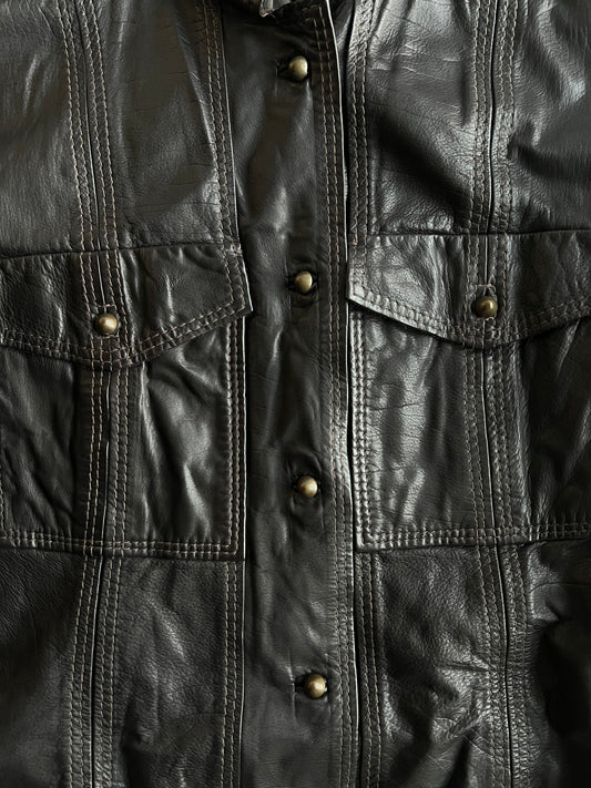 2000’s Hugo Boss Calf Leather Studded Military Jacket