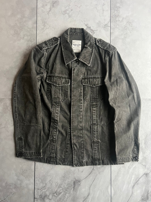 Nicole Club Military “Angel” Embroidered Denim Jacket