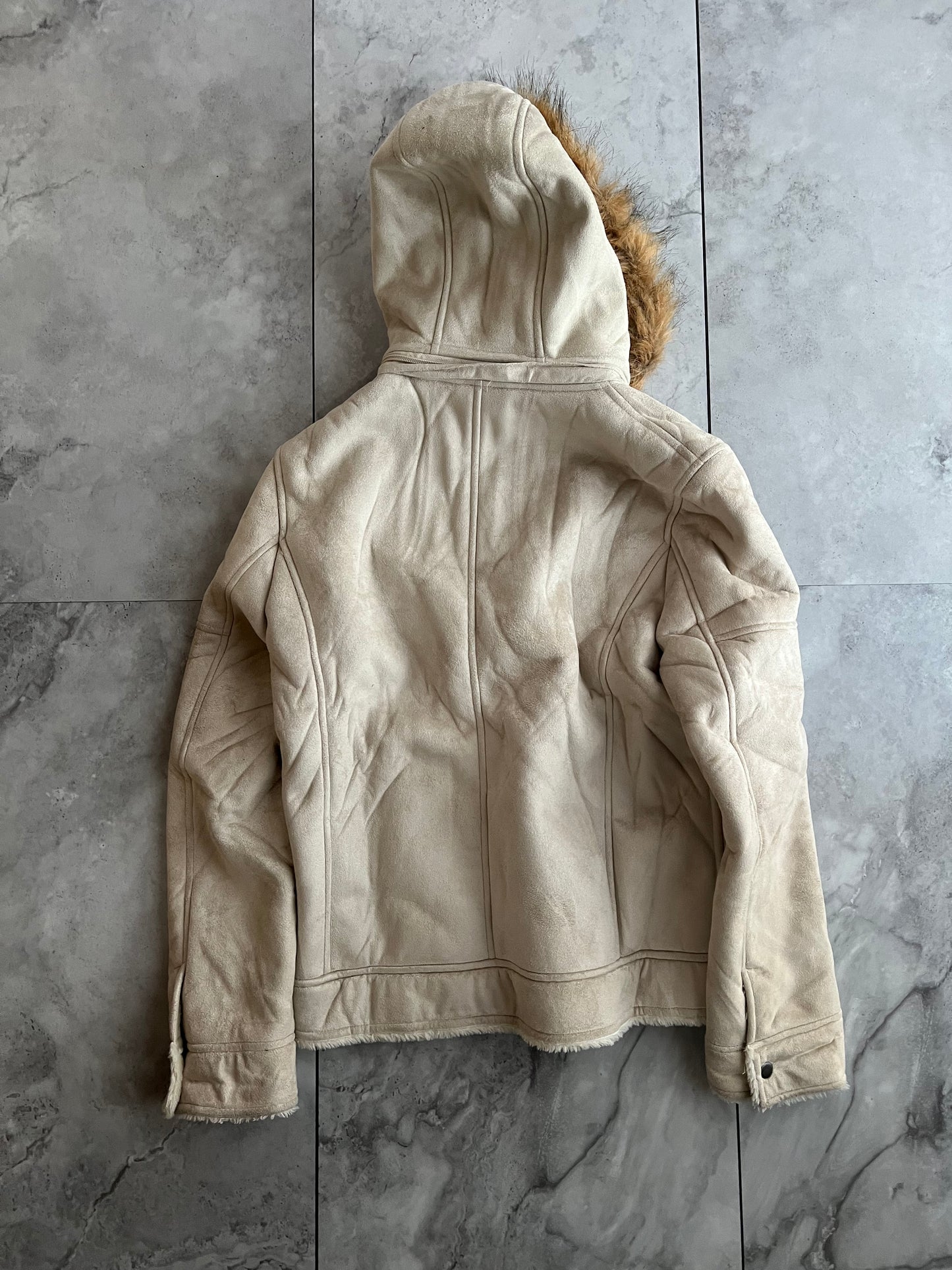 Tak-Q Cream Fur Hood/Lined Jacket