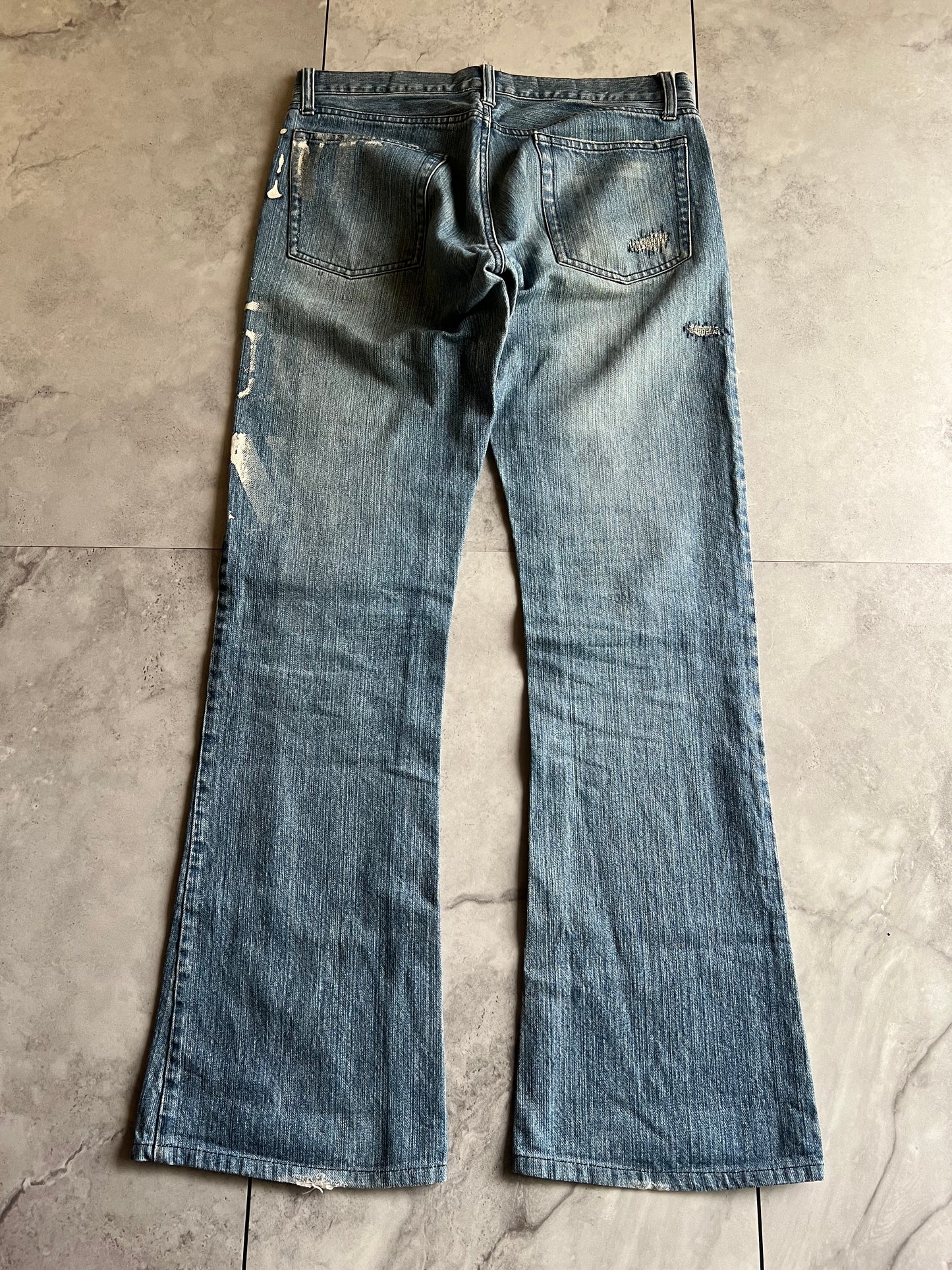 Edge Rupert Distressed Denim Flared Pants