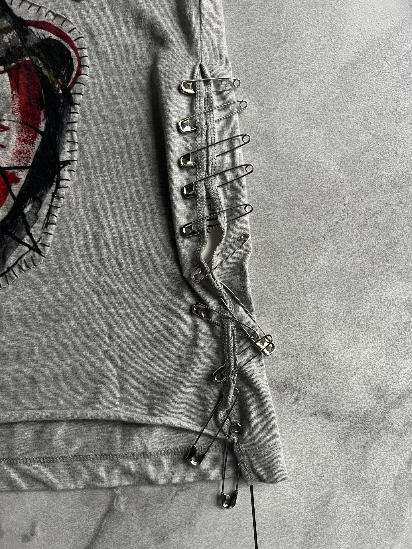 Balmain S/S11 Embroidered Graffiti Safety Pin Tank