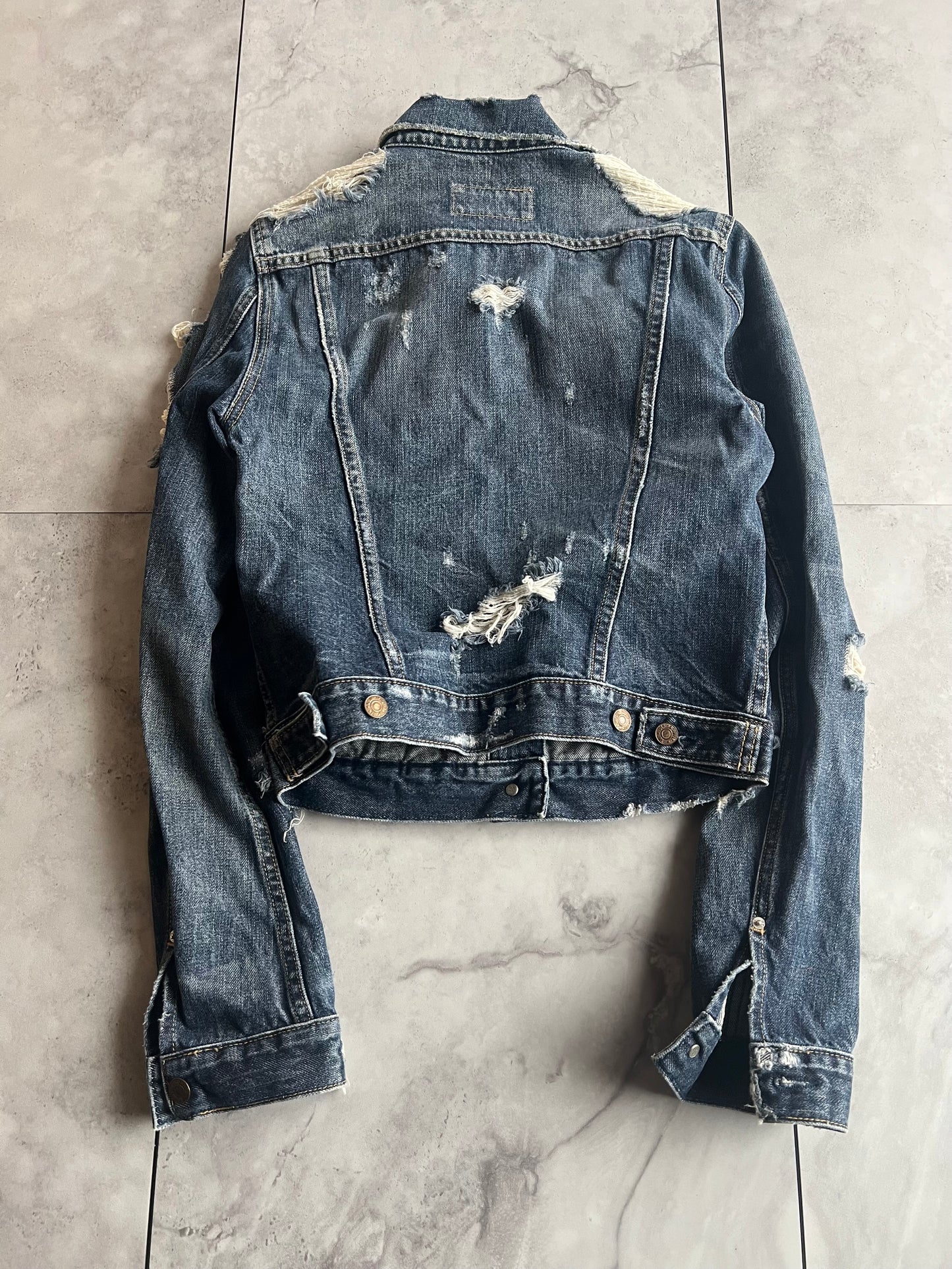 Ralph Lauren Denim & Supply Cropped Distressed Denim Jacket