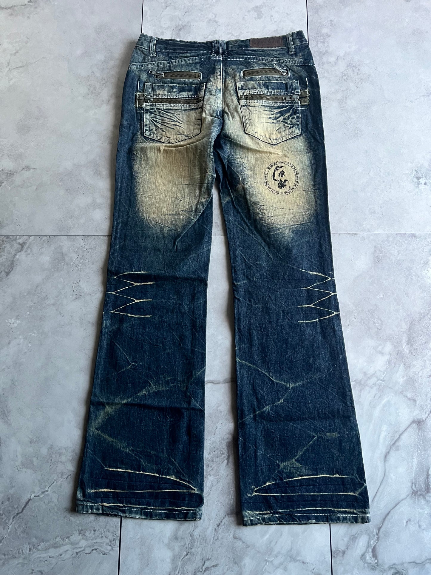 Agate Label “Gateway” Heavy Acid Wash Zipper Denim