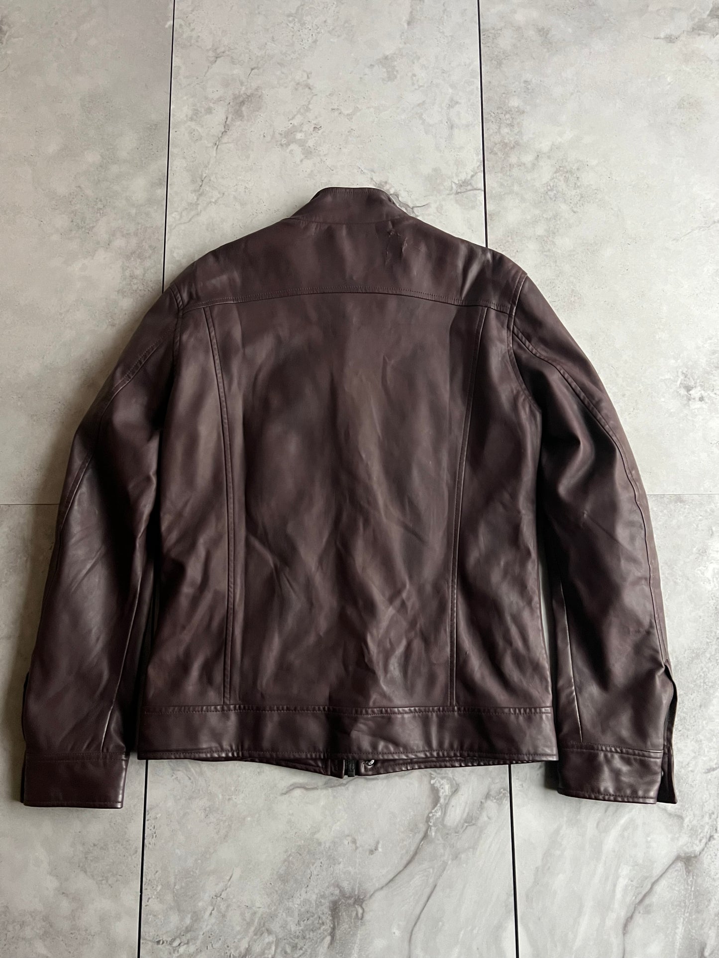 Semantic Design Brown Faux Leather Jacket