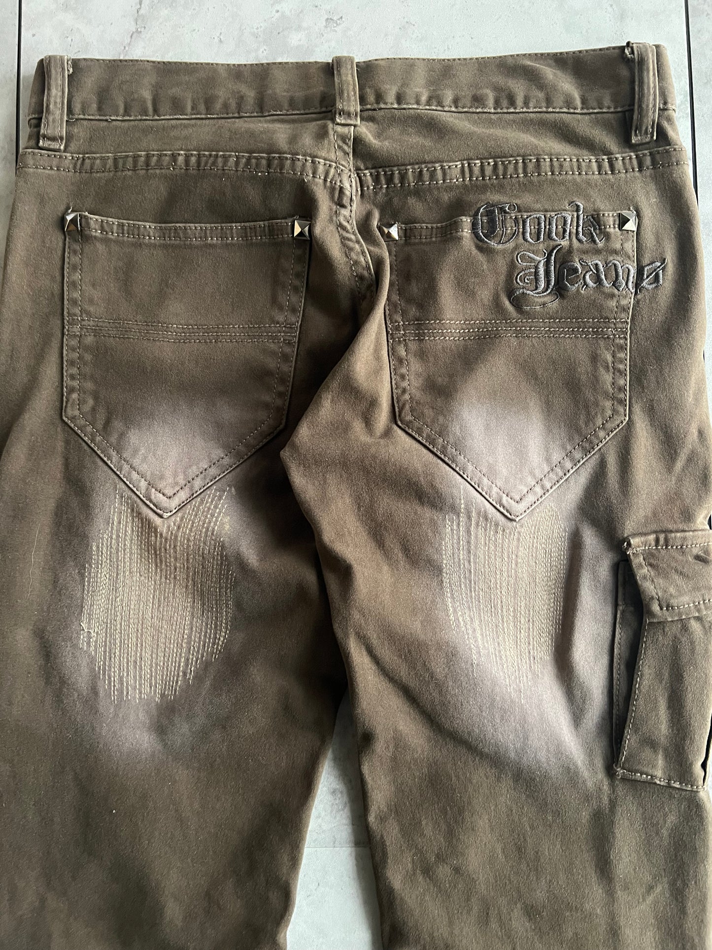 Cook Jeans Studded Hybrid Cargo Pocket Crash Denim