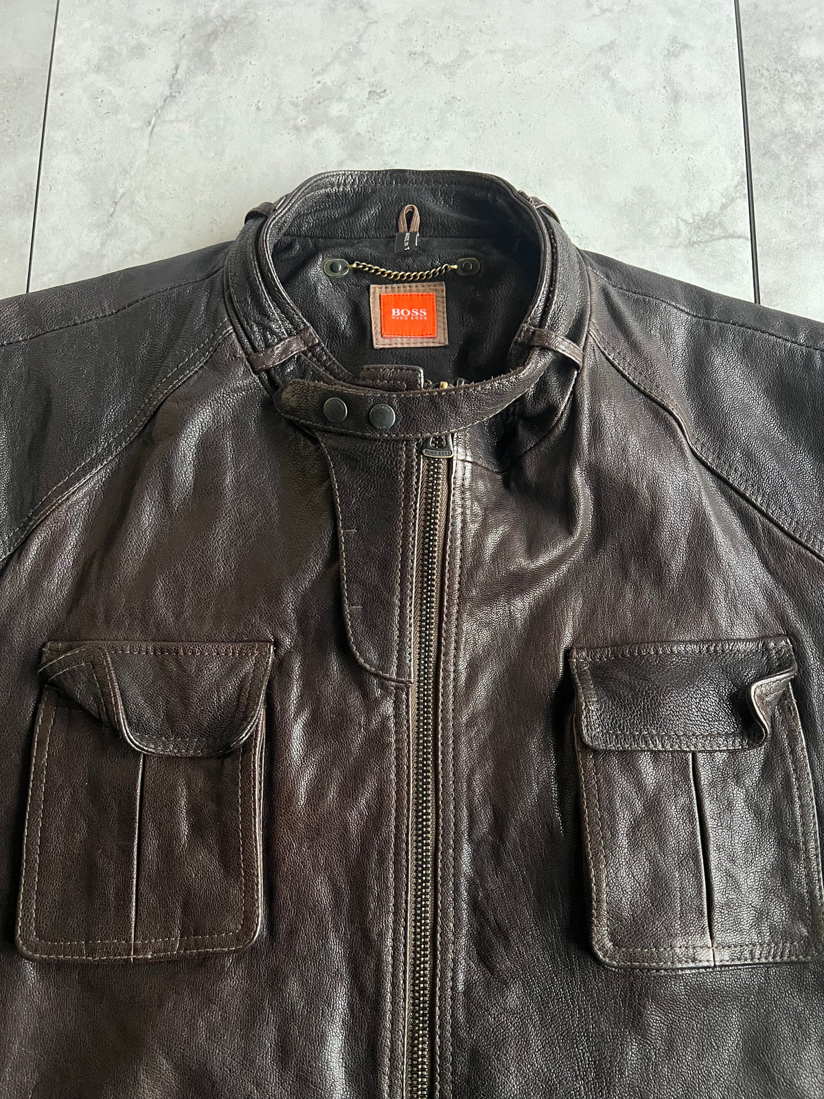 Hugo Boss Orange Label “Dragon” Leather Jacket