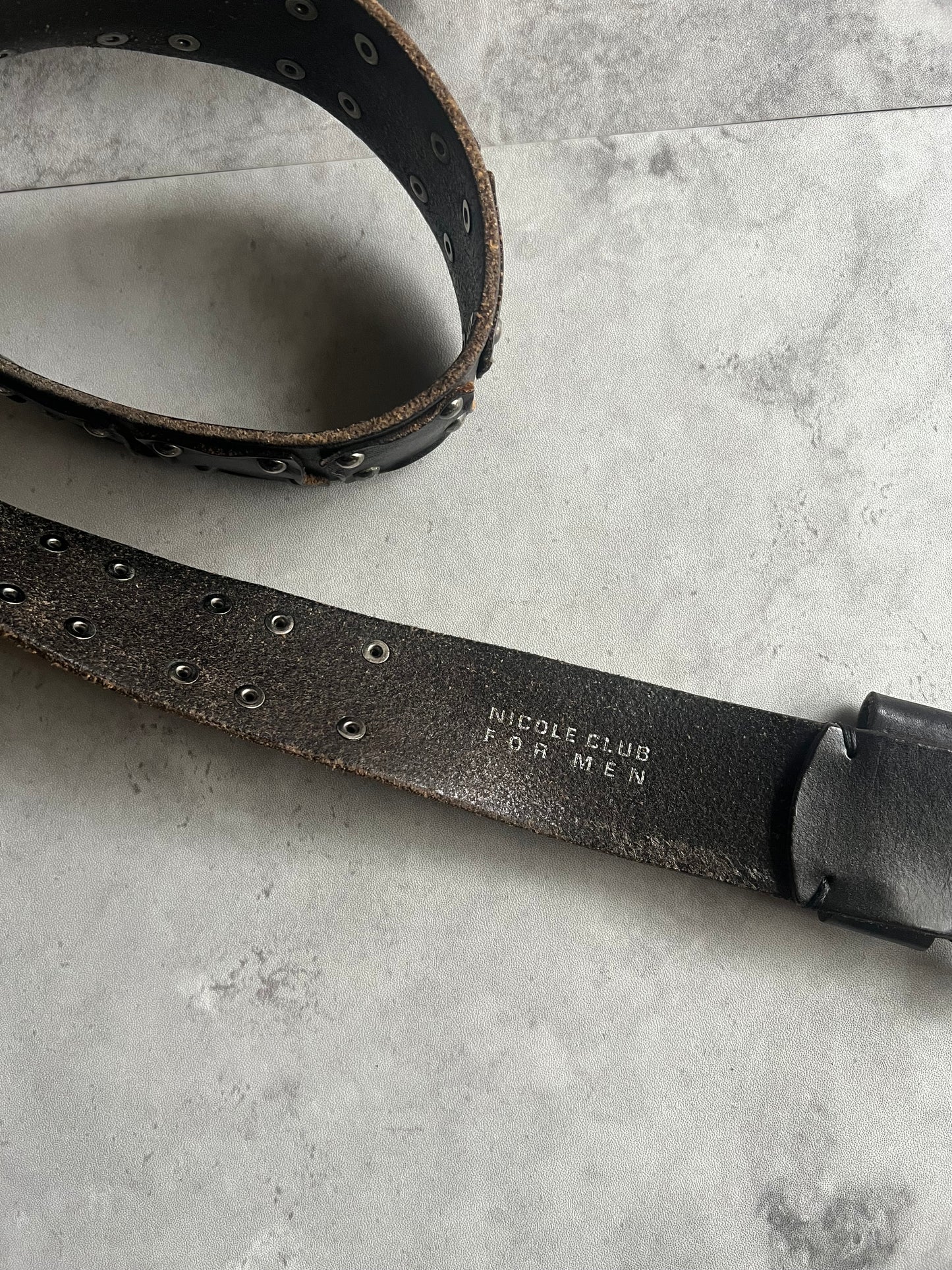 Nicole Club Pyramid Studded Leather Belt
