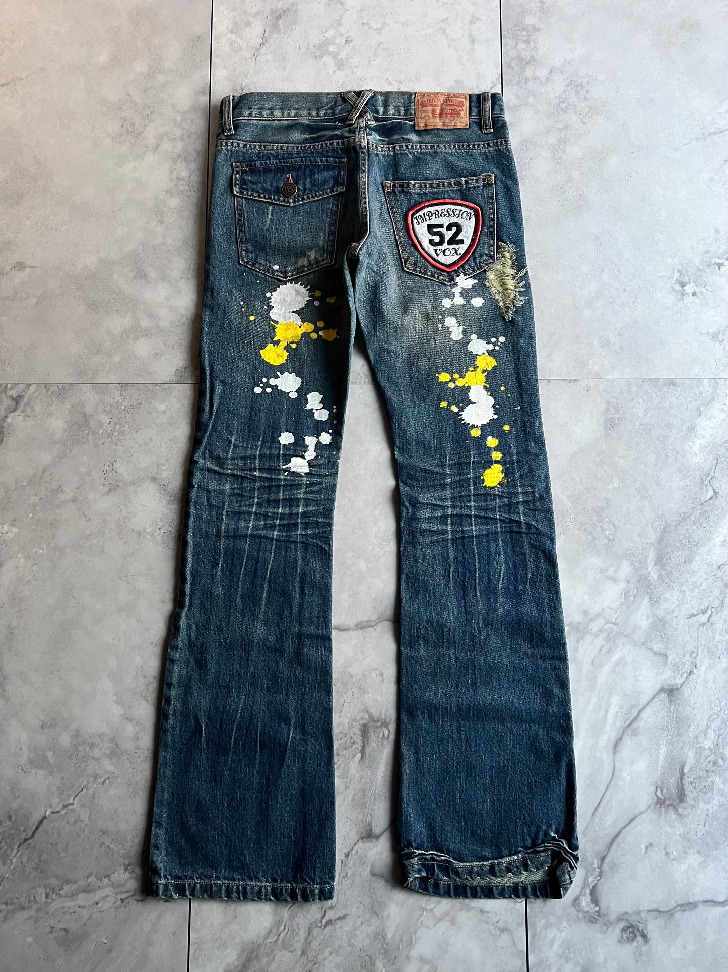 Buzz Spunky Paint Splatter Embroidered Jeans