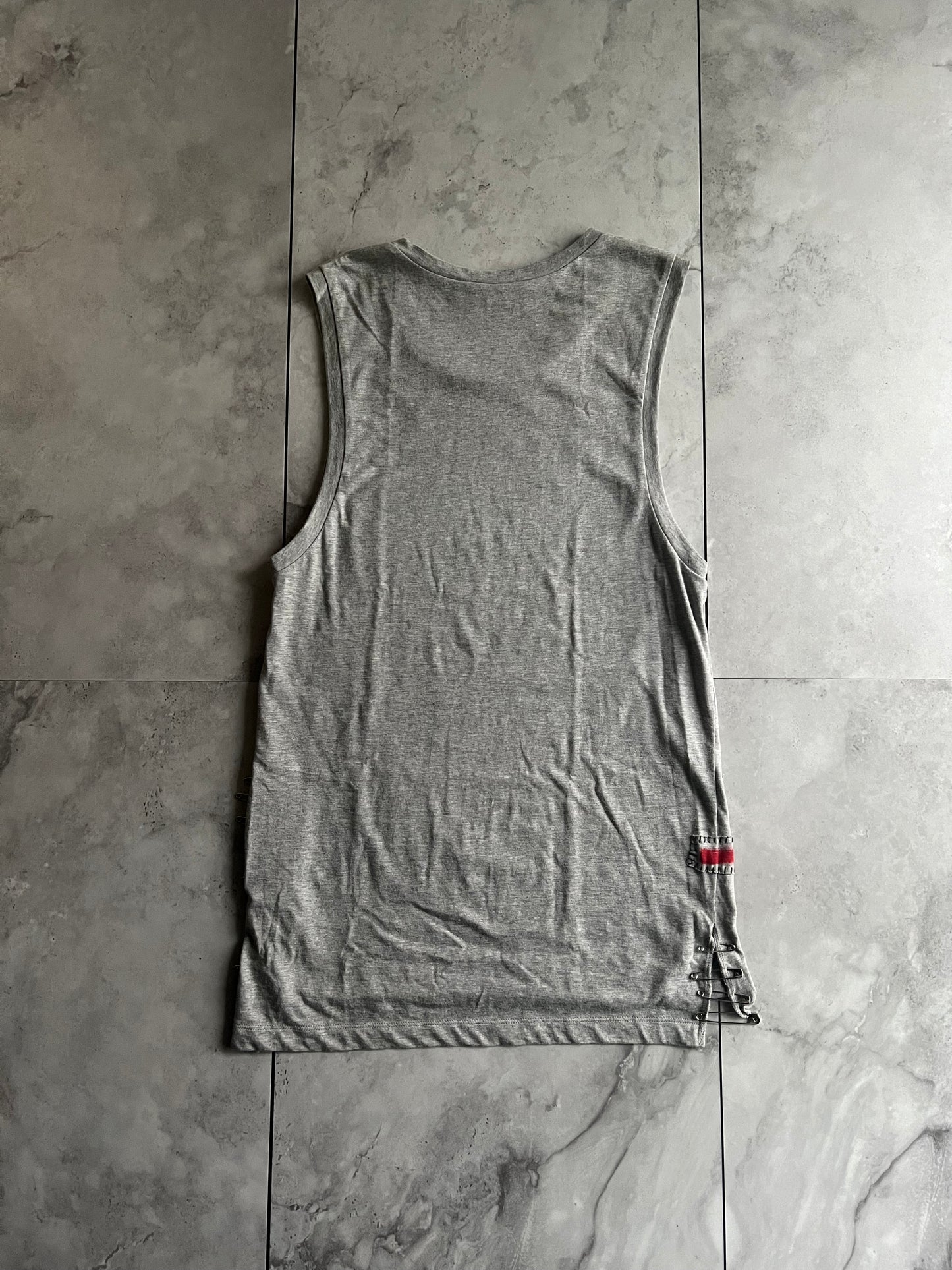 Balmain S/S11 Embroidered Graffiti Safety Pin Tank