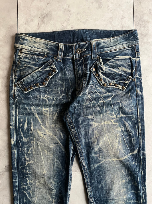 Agate Label Skinny Acid Wash Bootcuts