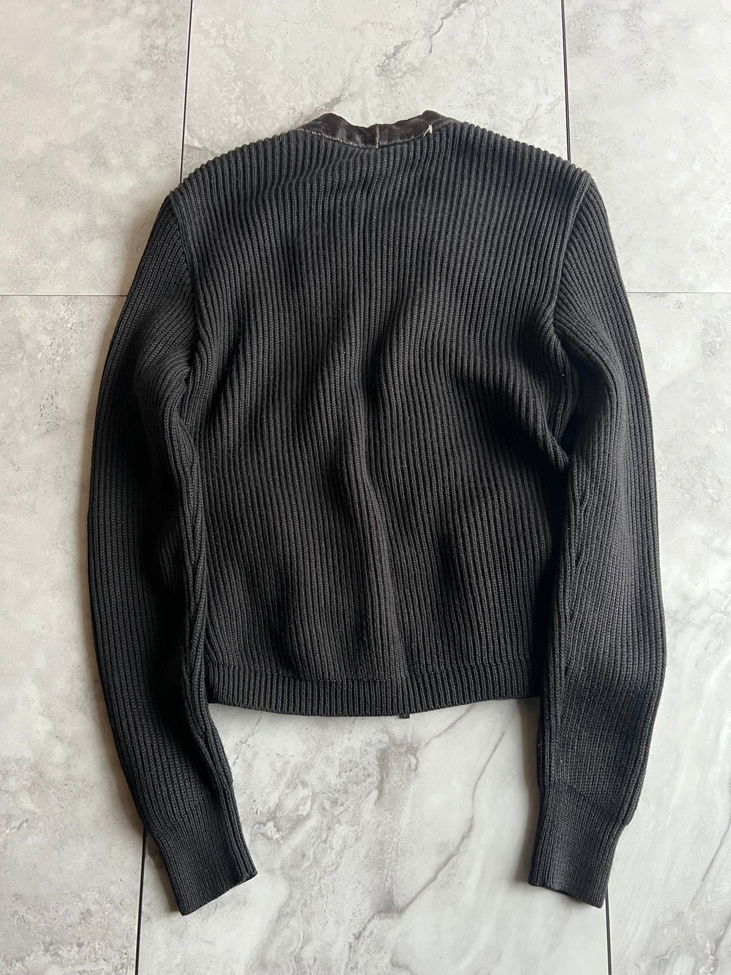 Emporio Armani F/W14 Chocolate Calfskin Cow Print Sweater