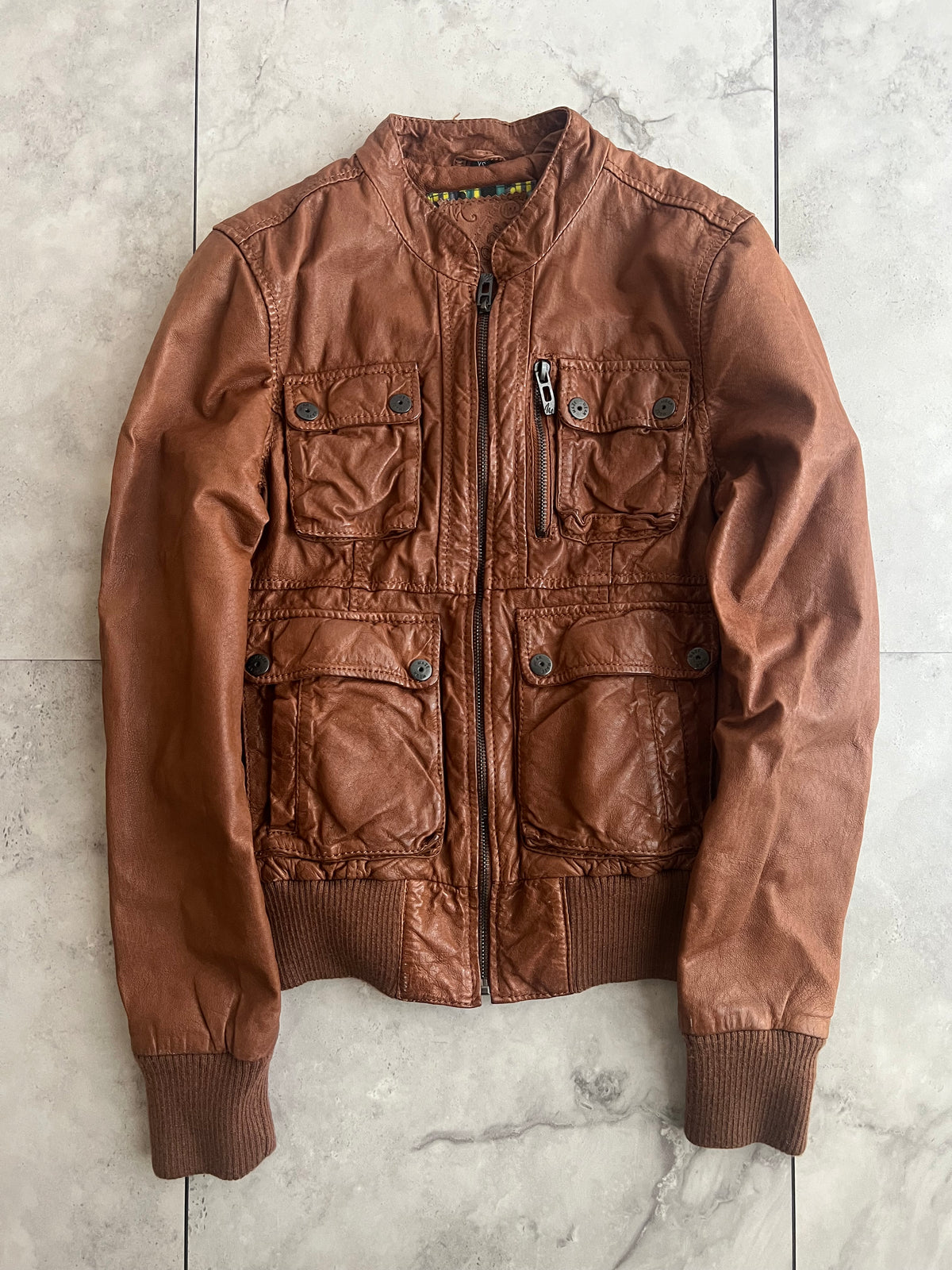 Maze Vintage Aviator Leather Jacket