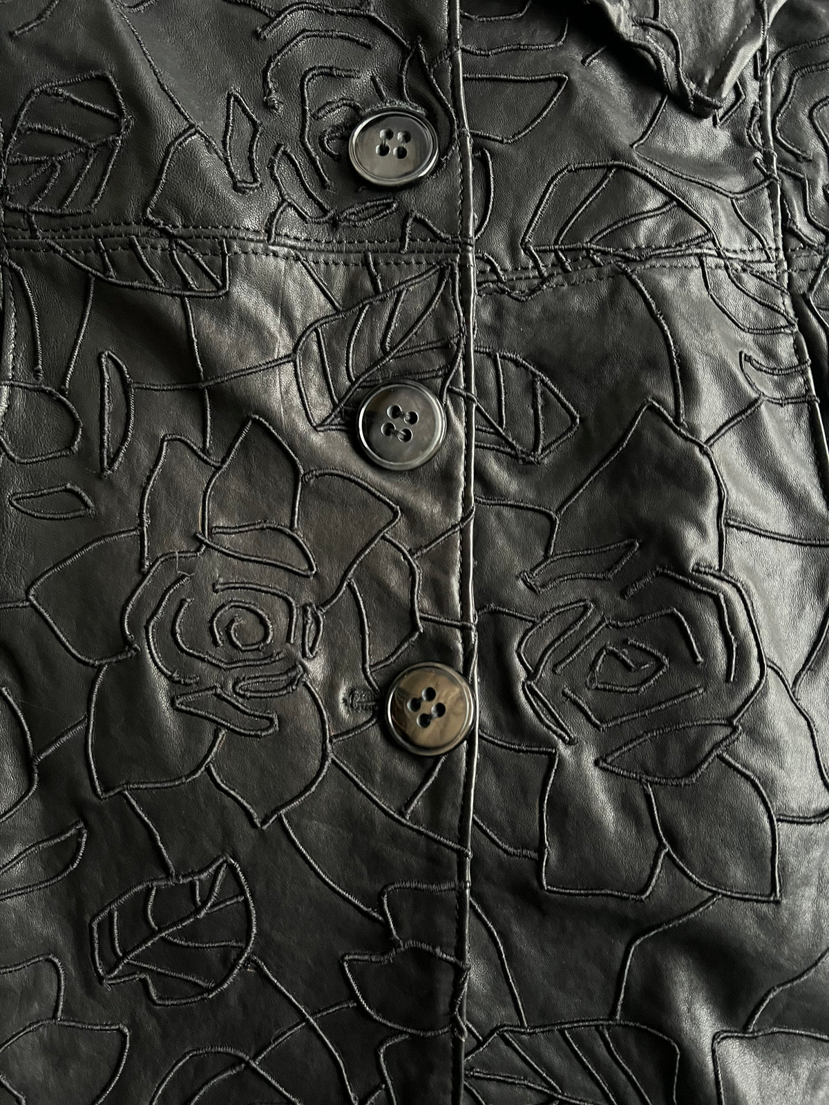 Emporio Armani Leather Bow Long Coat