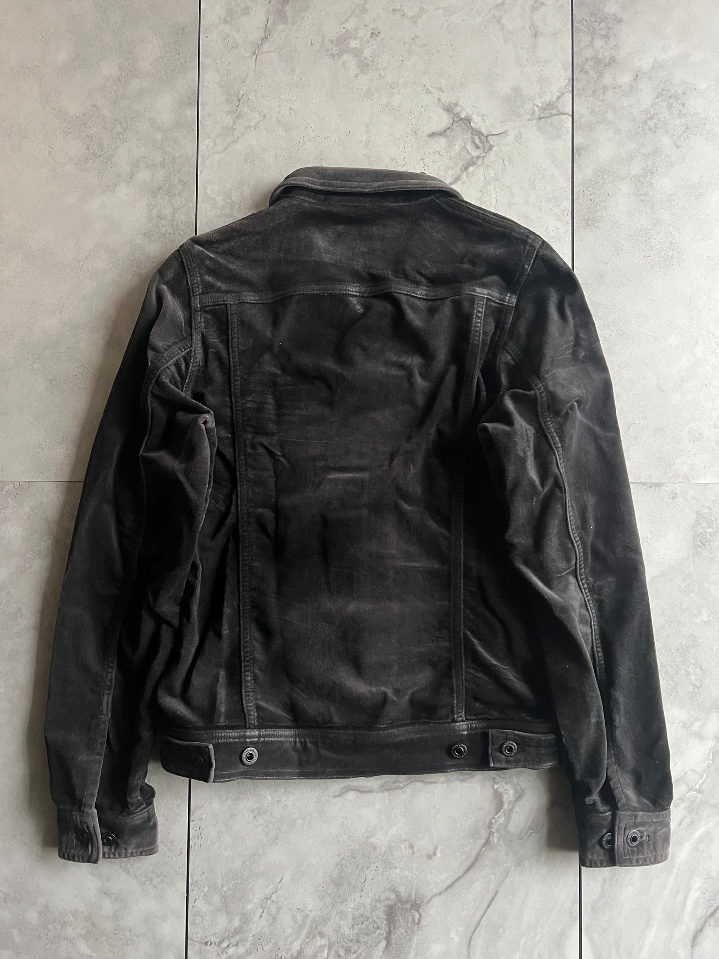 Black Barret by Neil Barret Waxed Velour Jacket