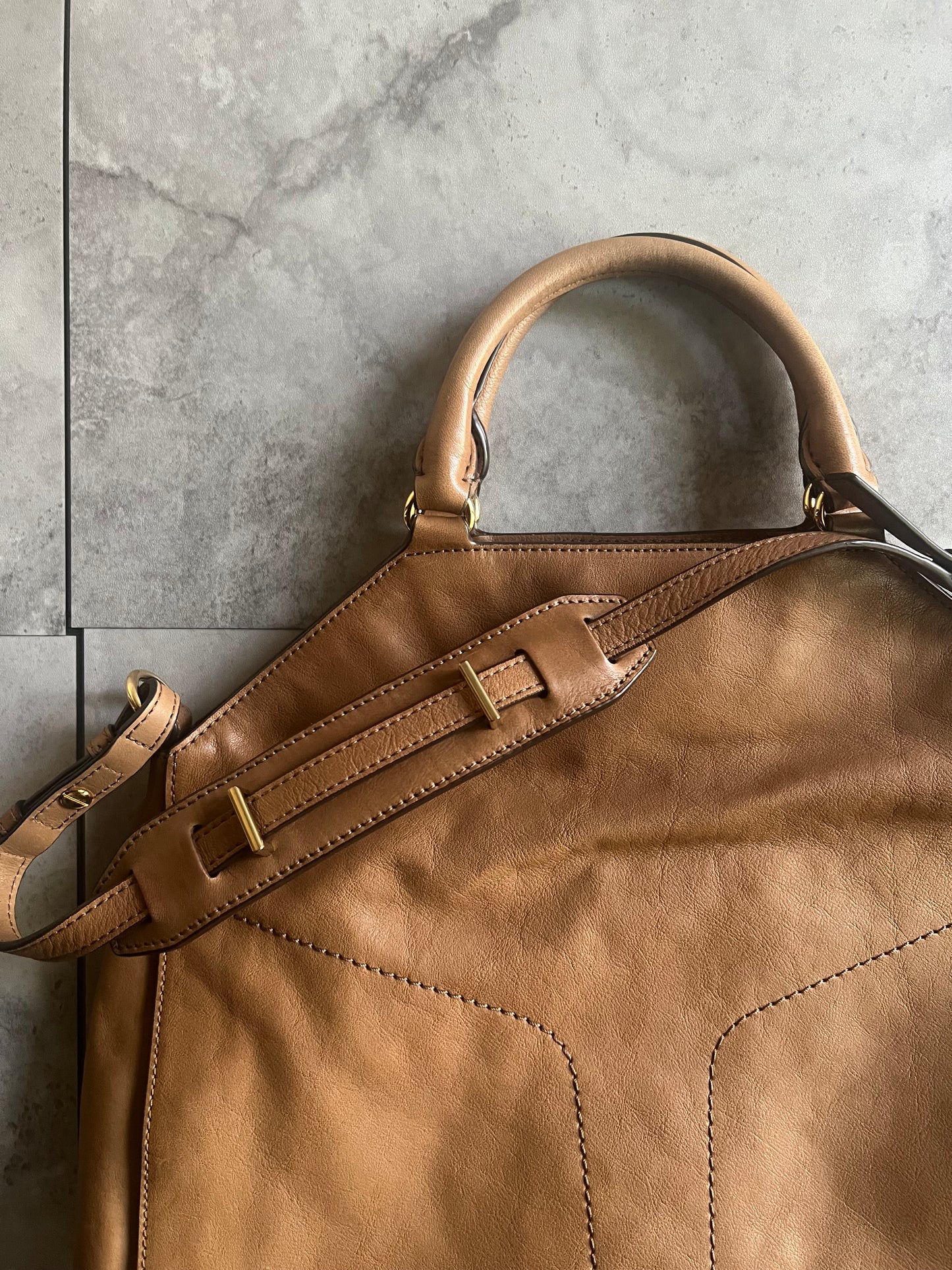 Sazaby 2 Way Stitched Leather Bag