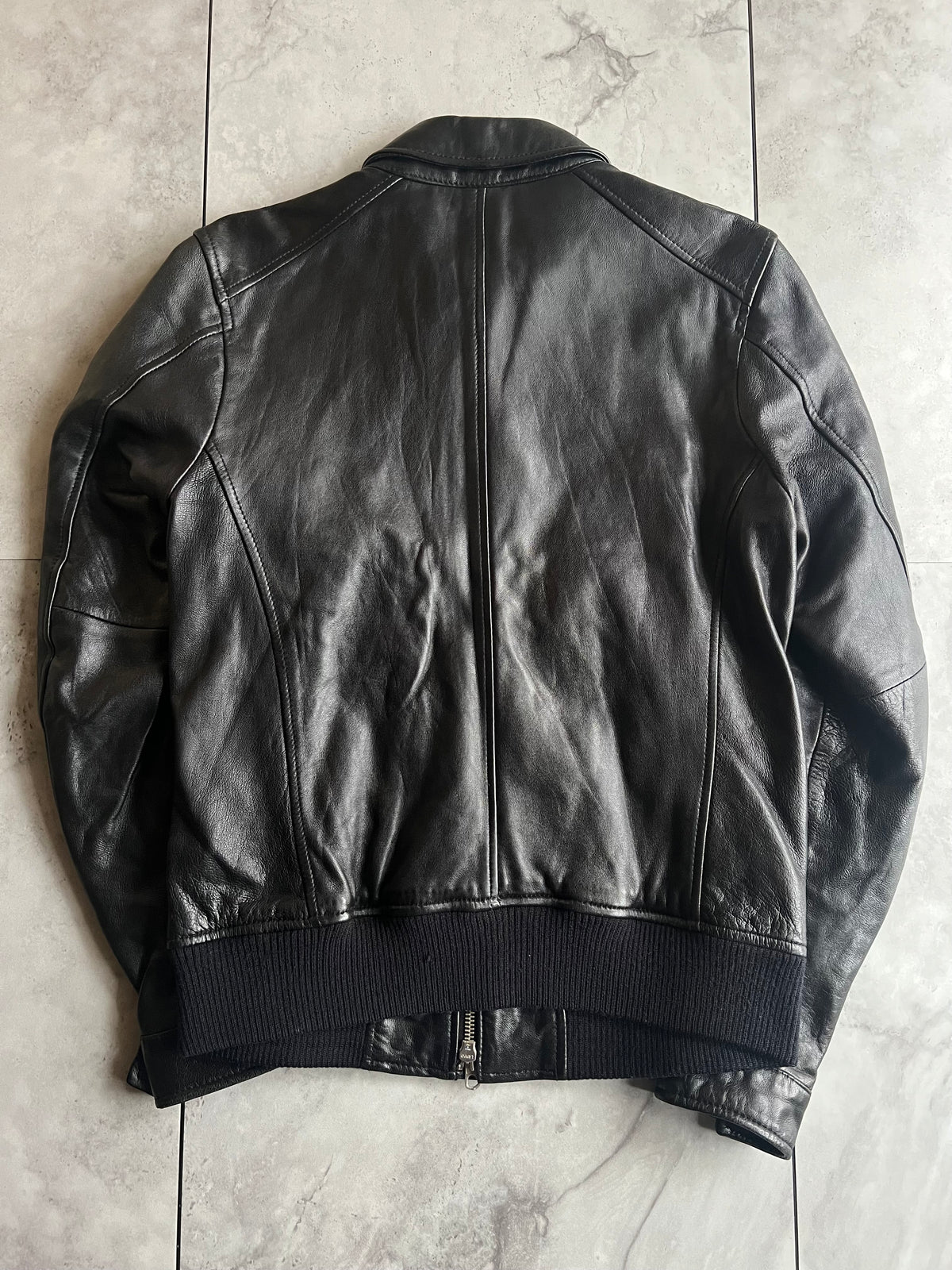 Bark Tannage Sheepskin Circle Pocket Leather Jacket
