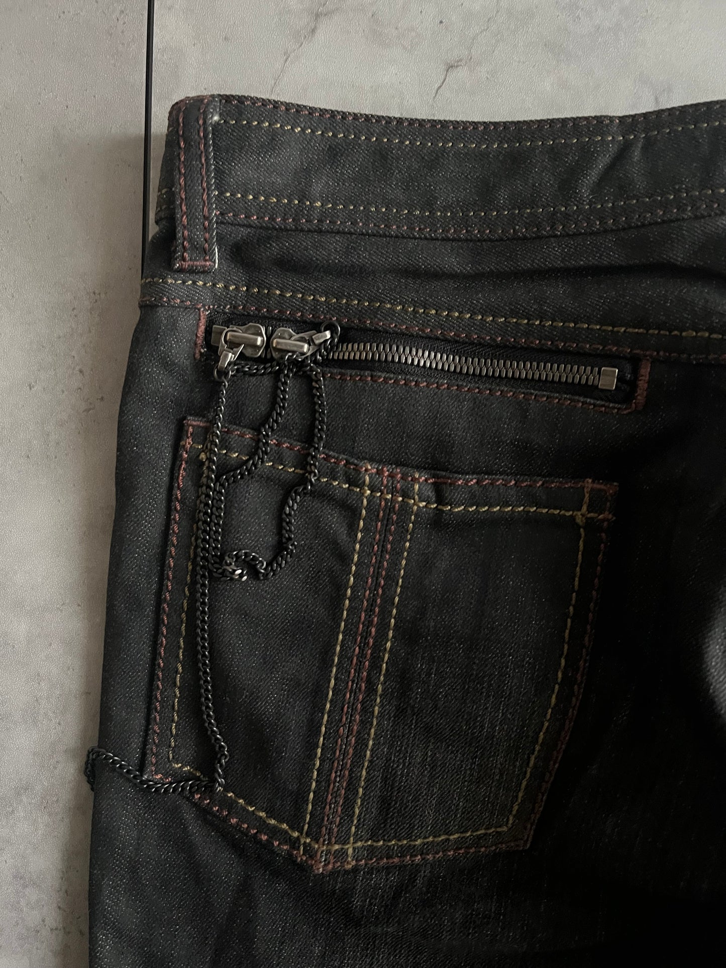 Schlussel Zipper Chain Attachment Cargo Denim