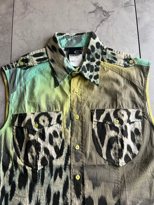 Just Cavalli Leopard Effect Sleeveless Shirt