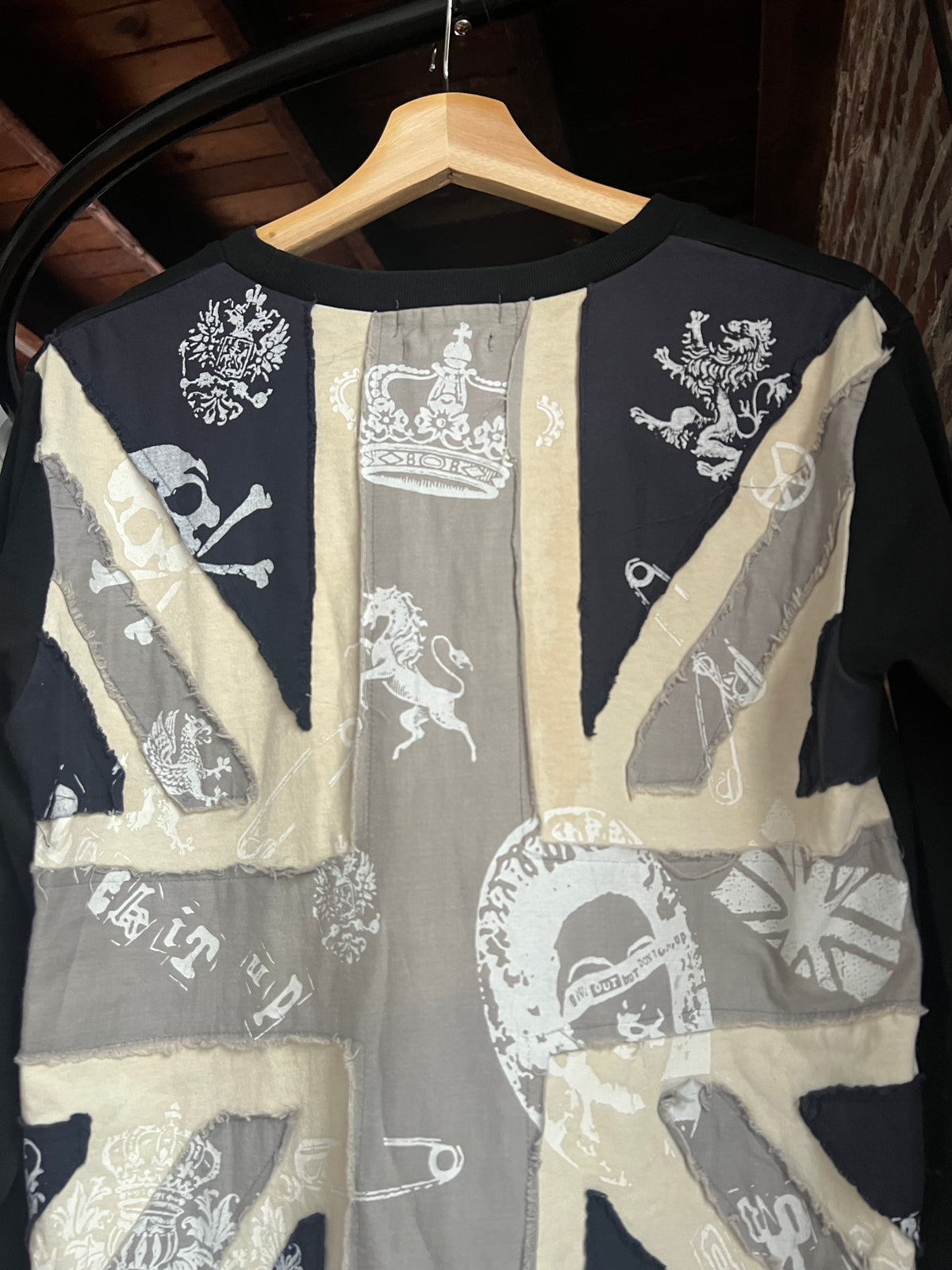 Edge Rupert Union Jack Embroidered Punk Print Long Sleeve