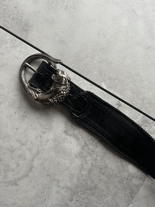 Roberto Cavalli Silver Claw Calfskin Belt