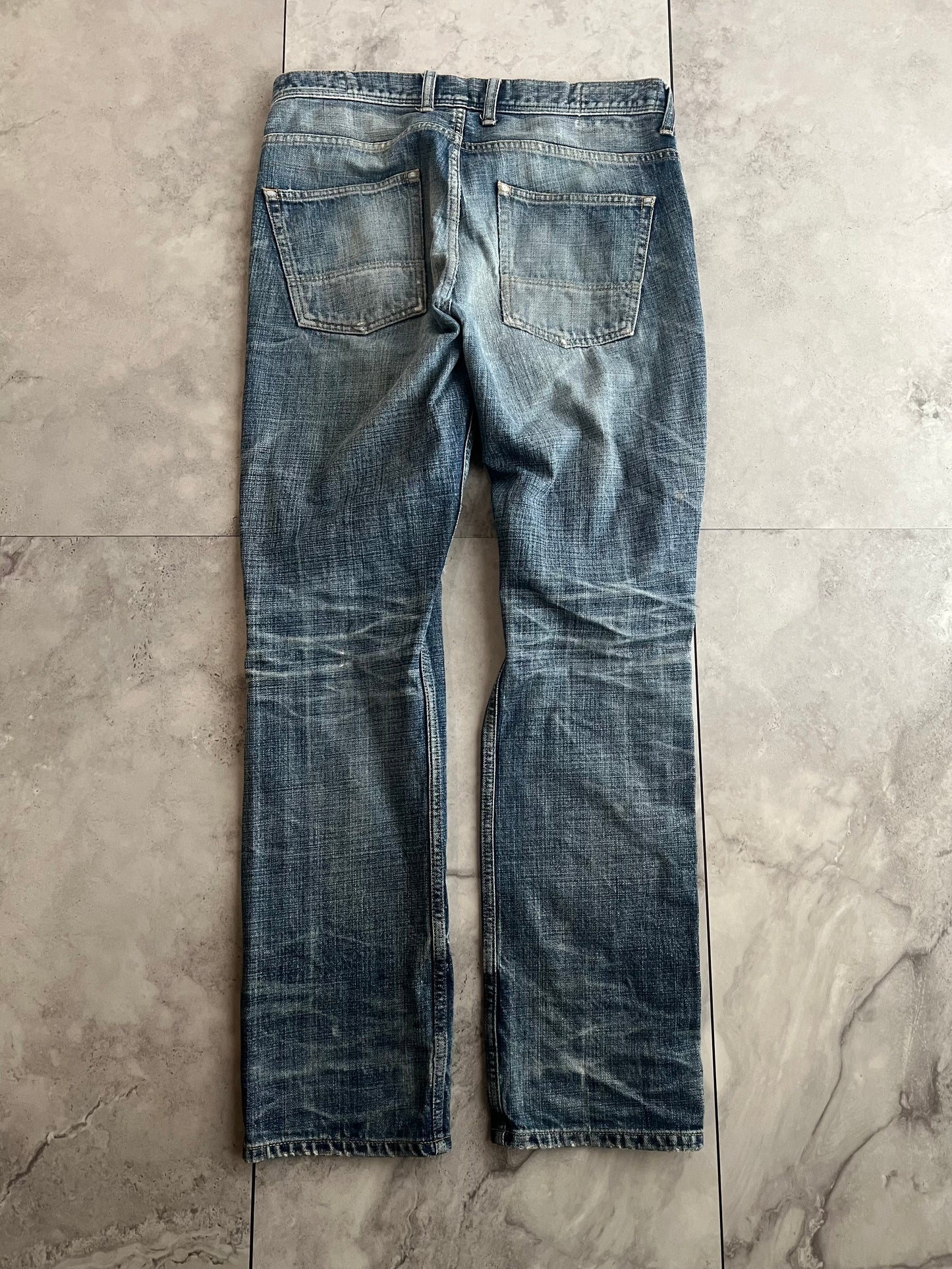 Rattle Trap Distressed Whisker Wash Denim