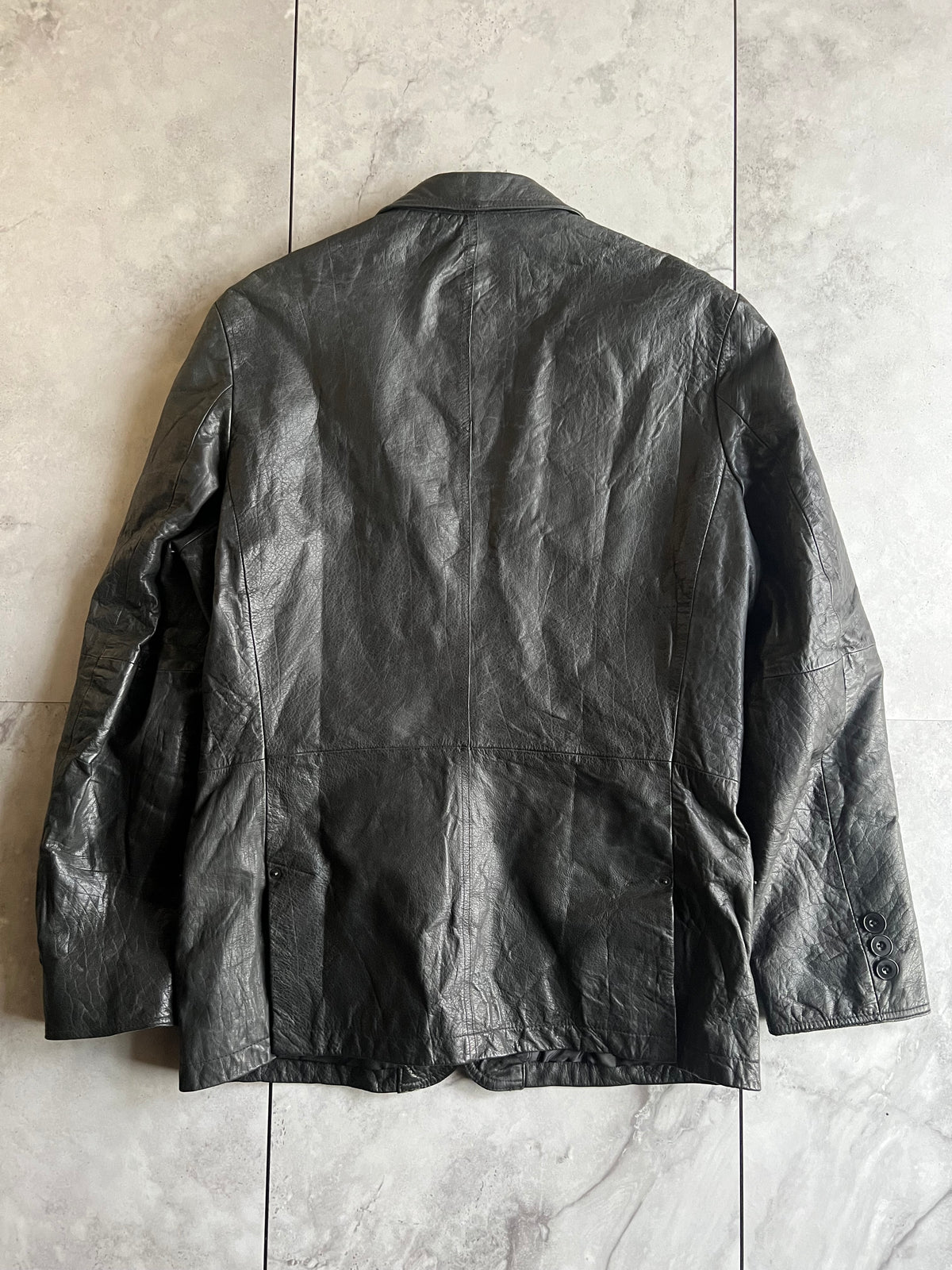 Taka-Q Buffalo Leather Blazer