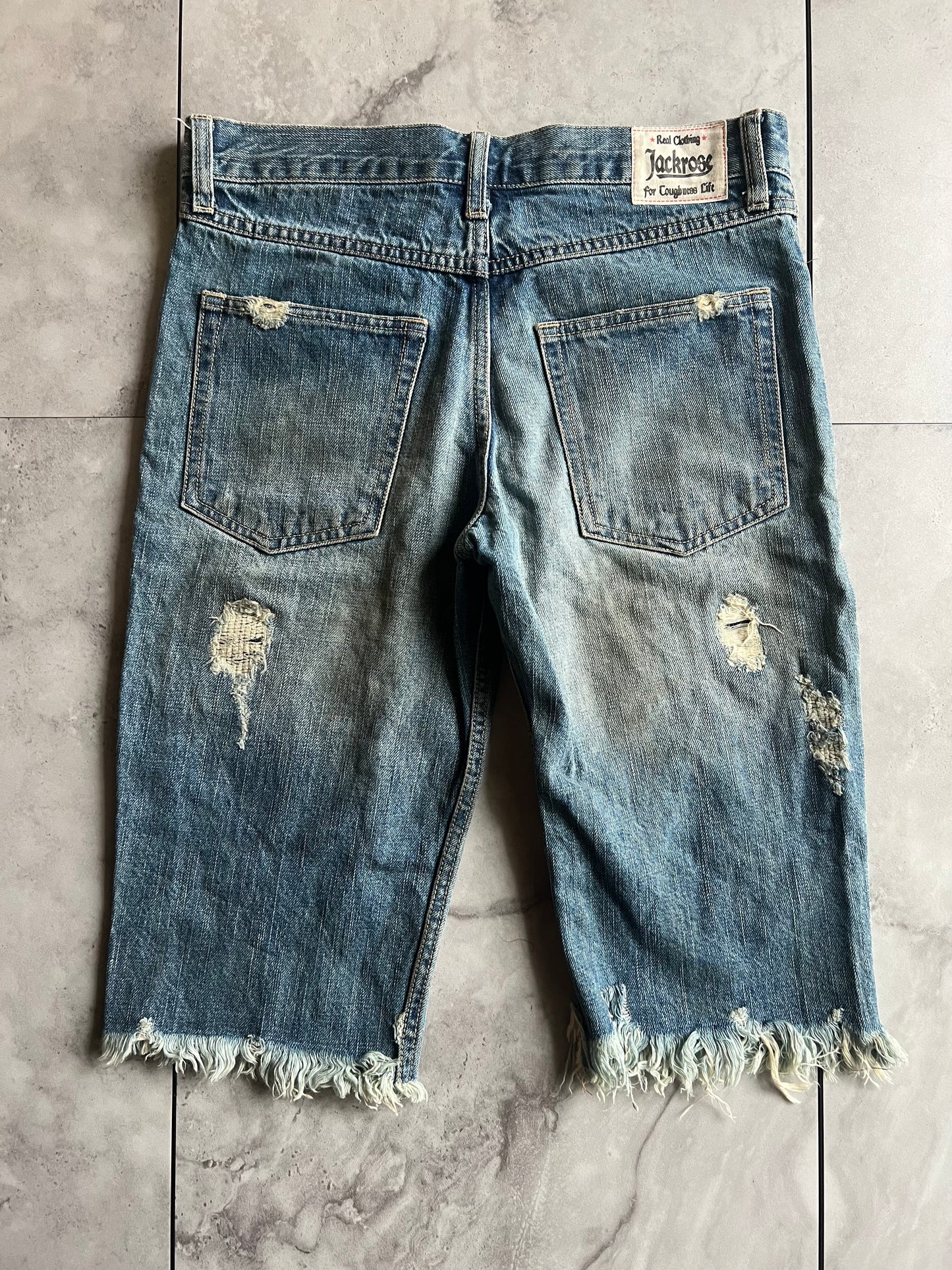 Jackrose Distressed Raw Hem Shorts