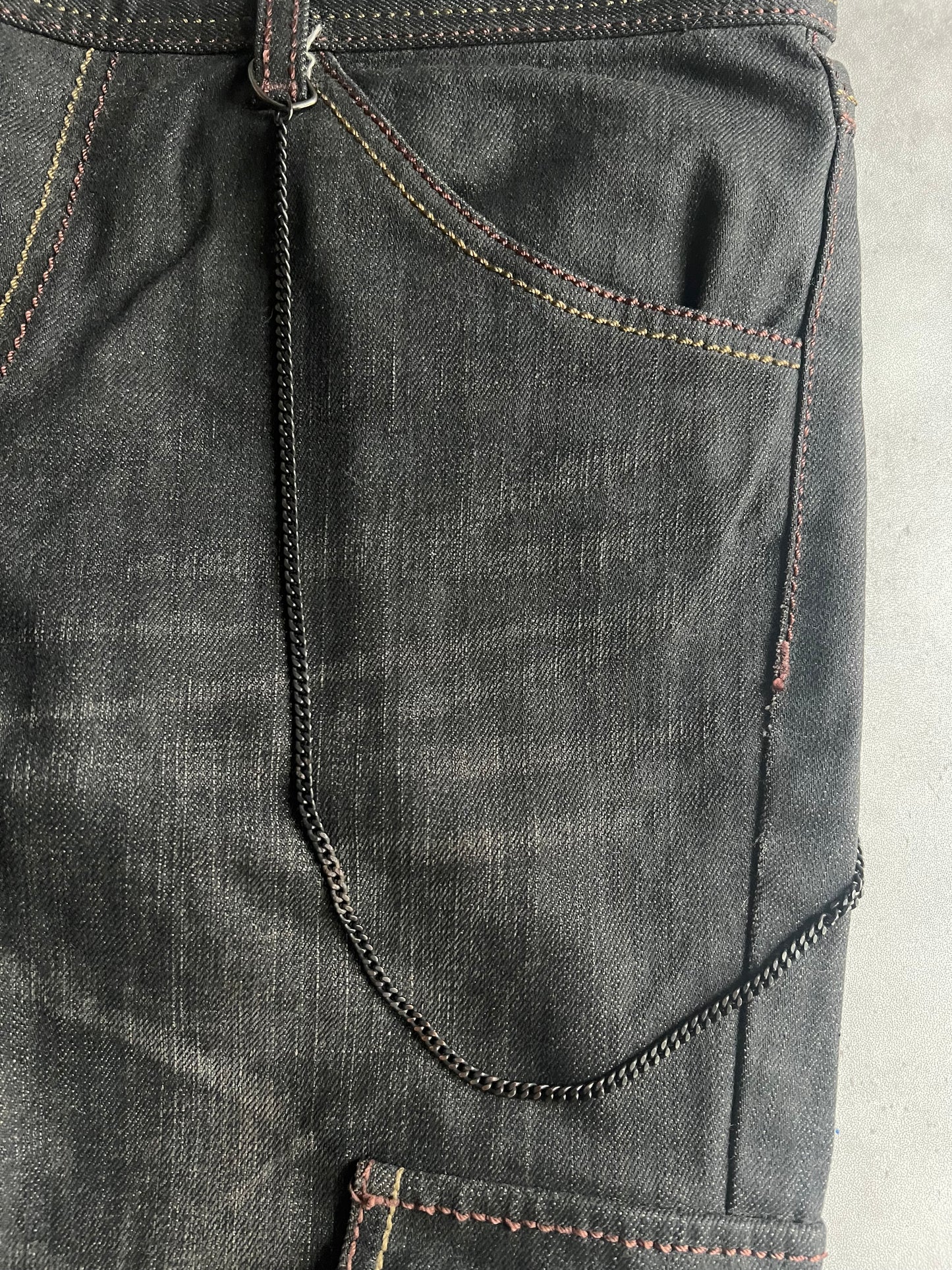 Schlussel Zipper Chain Attachment Cargo Denim