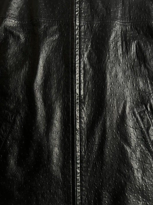 Gianni Bernini Ostrich Embossed Leather Jacket