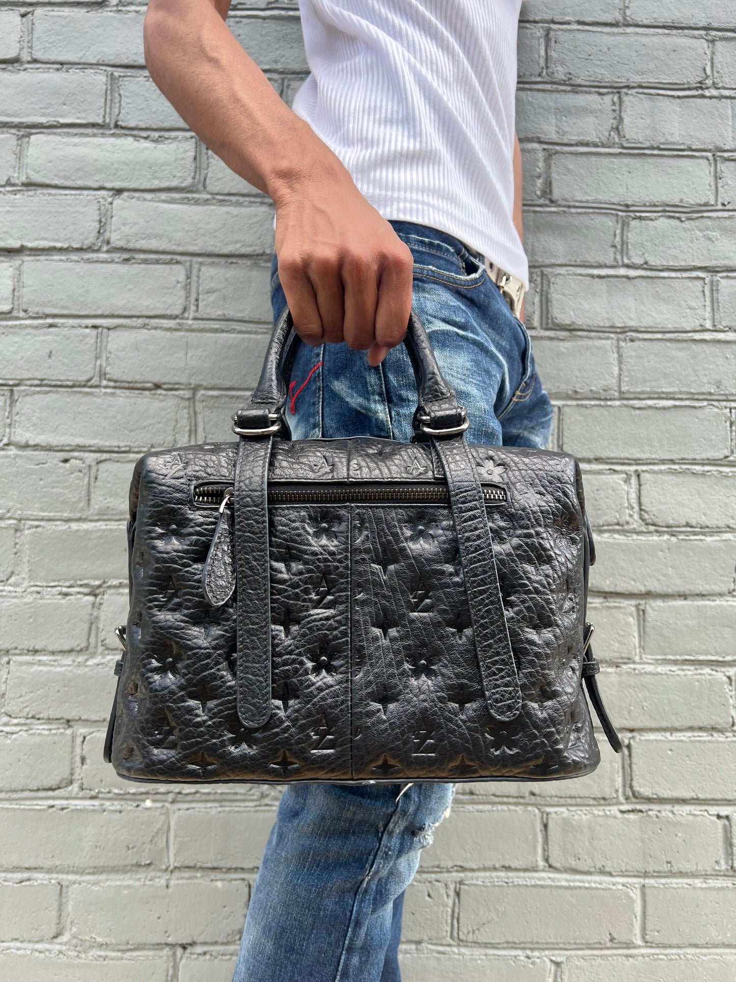 Alzuni Leather Monogram Handbag