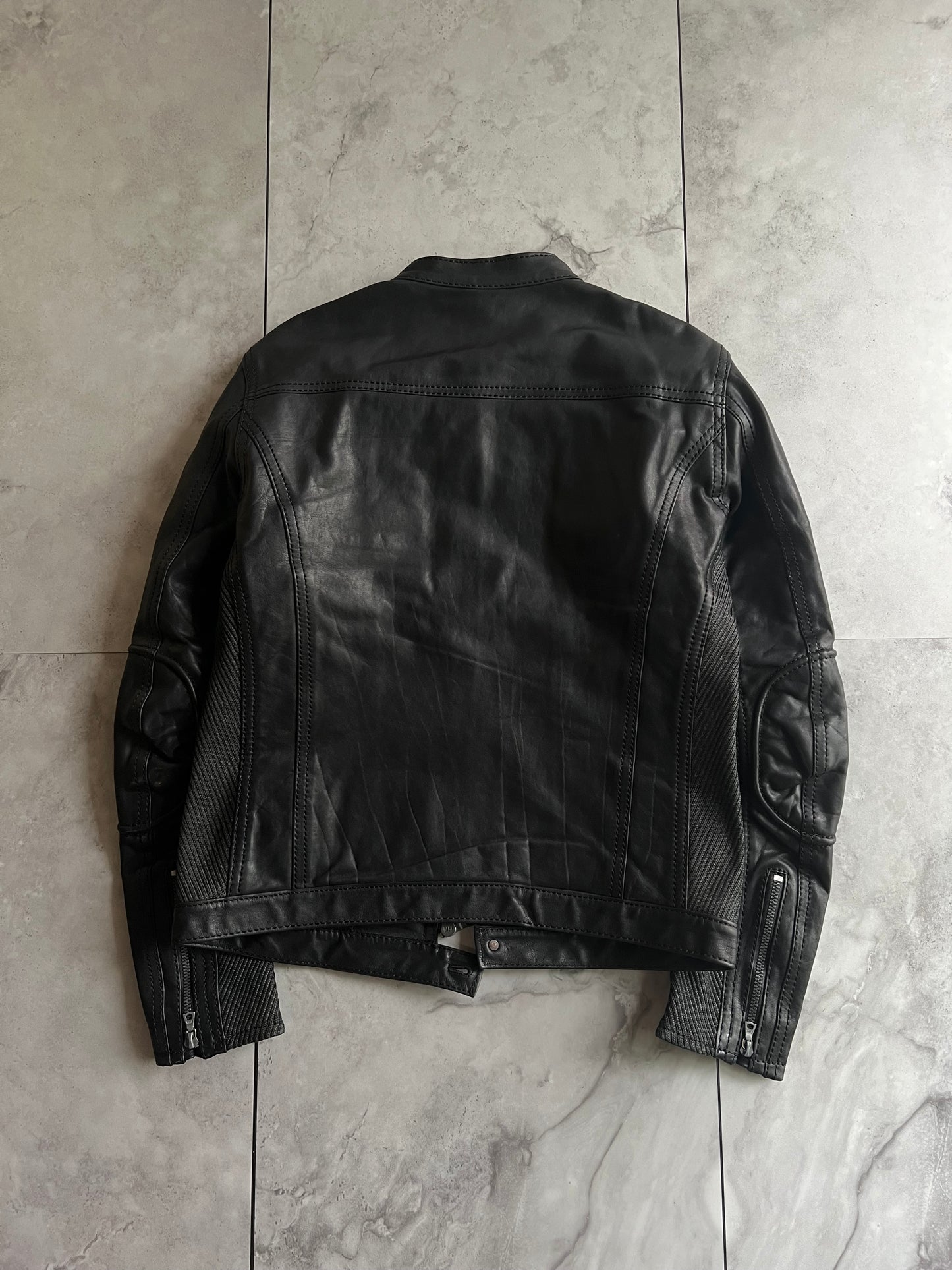Backlash Plaid Lined Leather Jacket