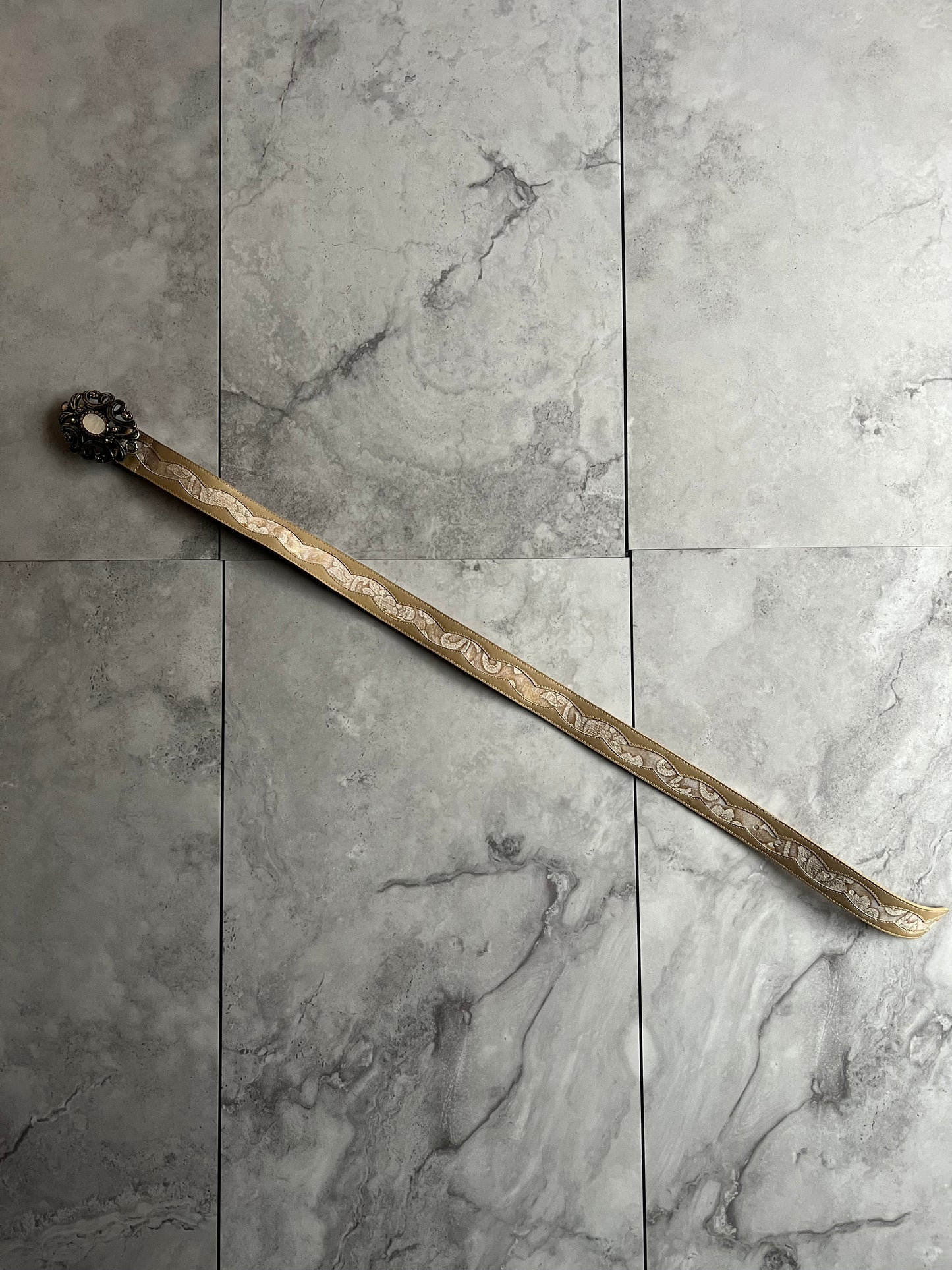 Emporio Armani Regal Snae Effect Leather Belt