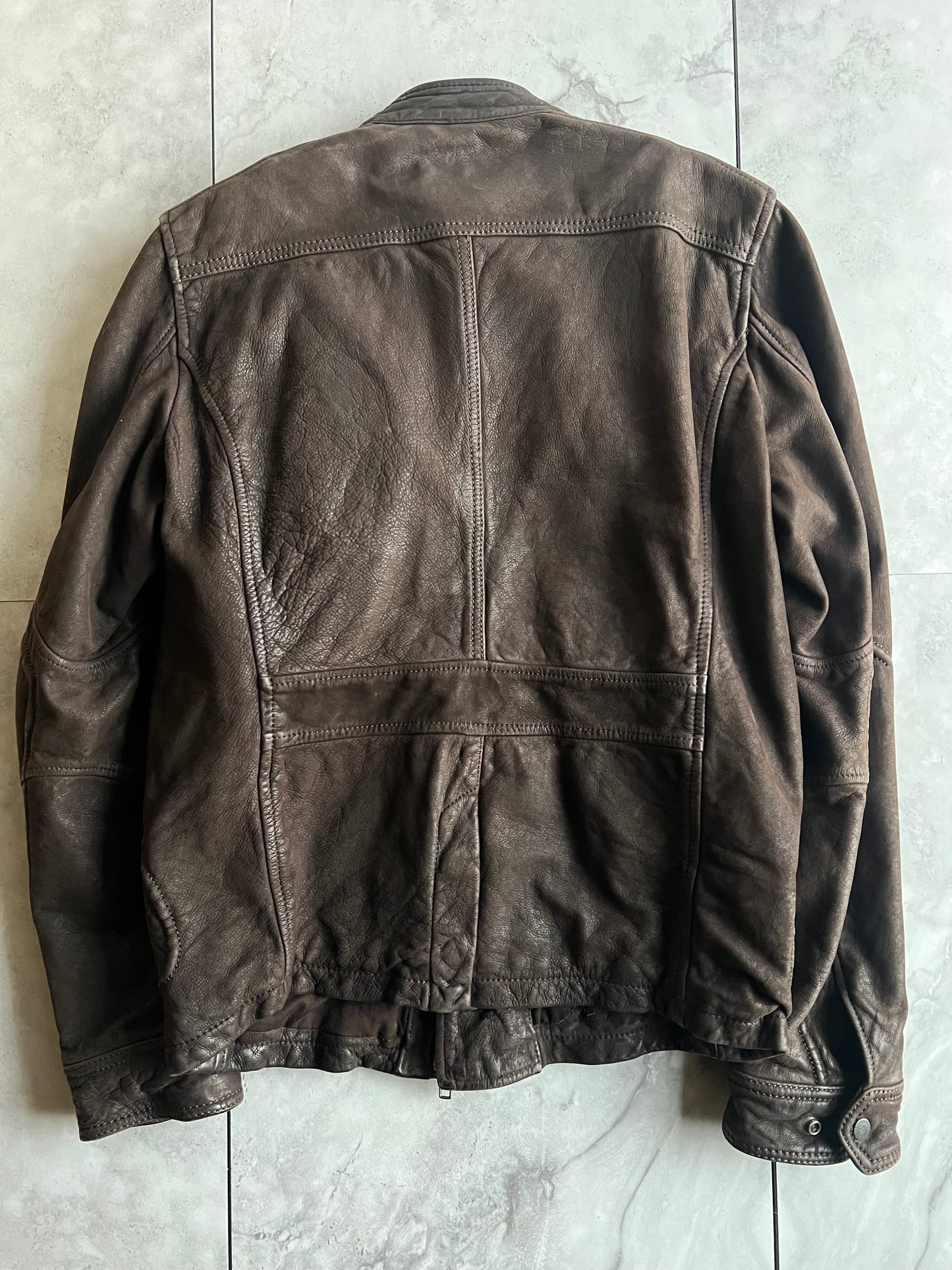 2000’s Diesel Coated Leather Military Utility Jacket