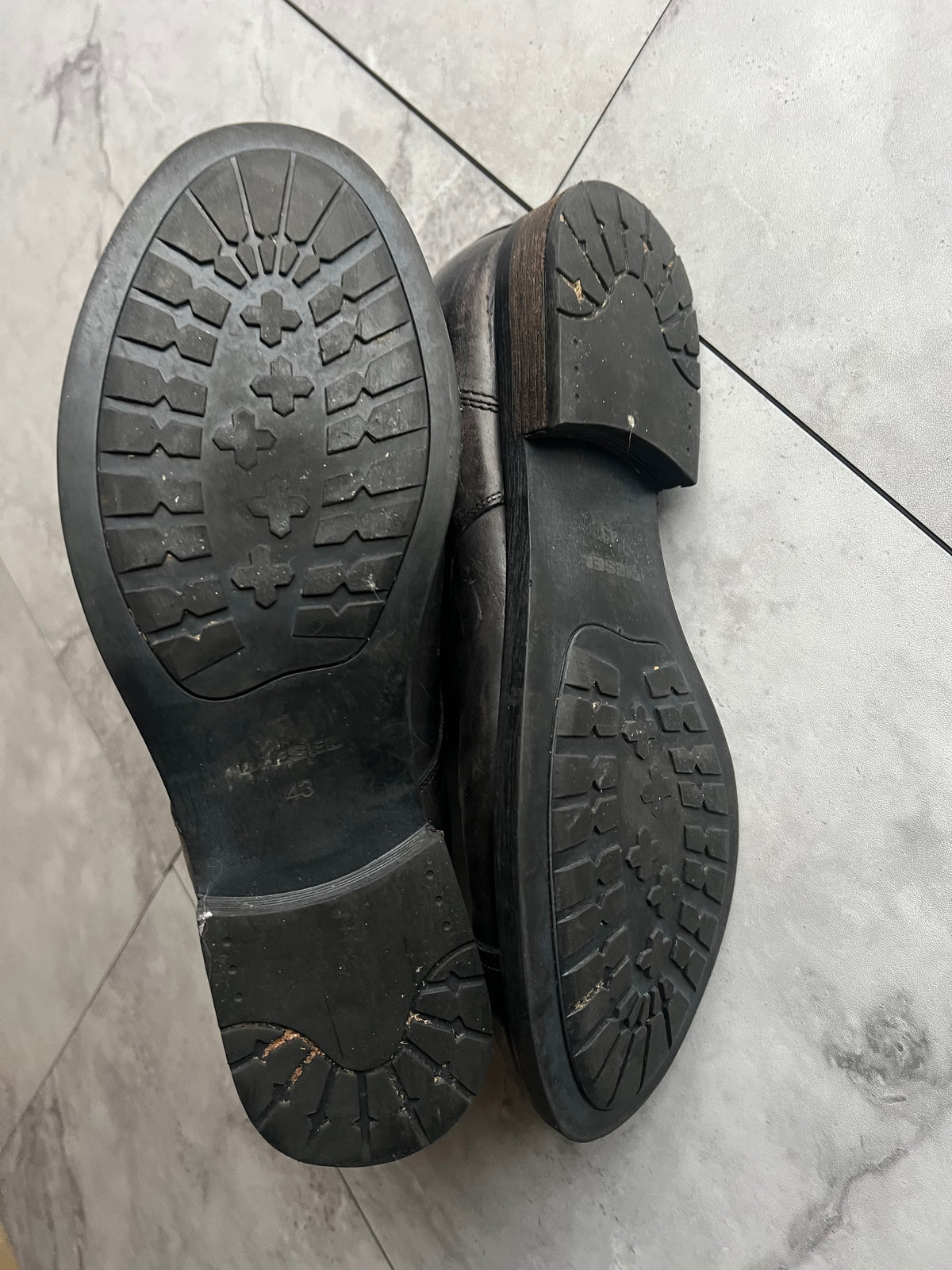Diesel Side-Zip Leather Lace Hiking Boots