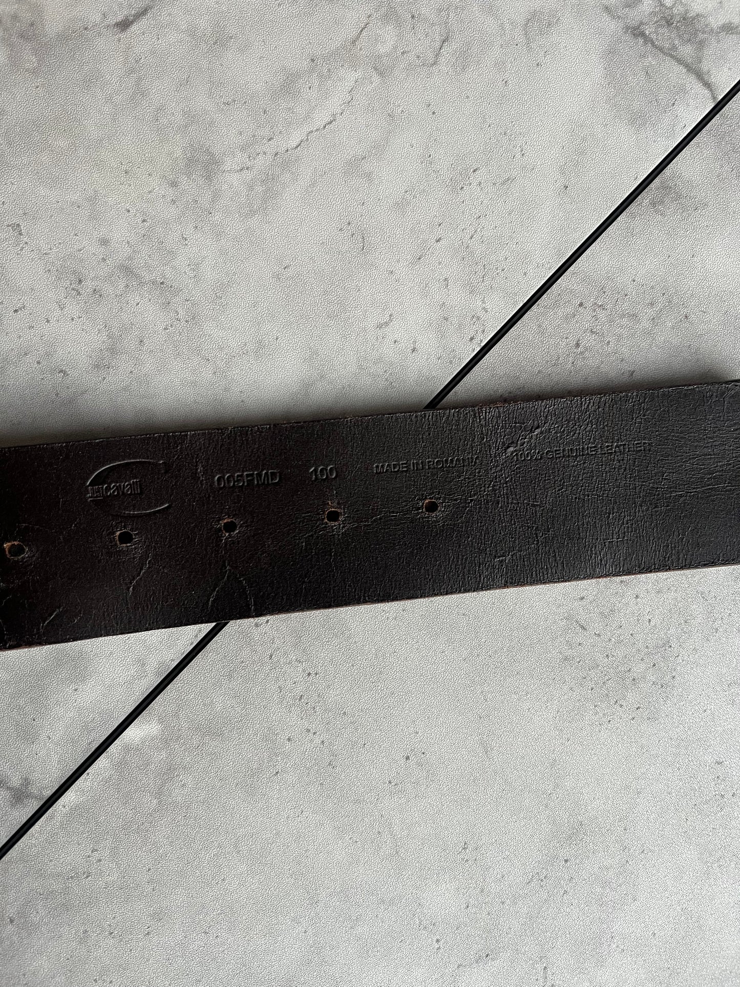 Roberto Cavalli Large Studded Leather Waist Belt